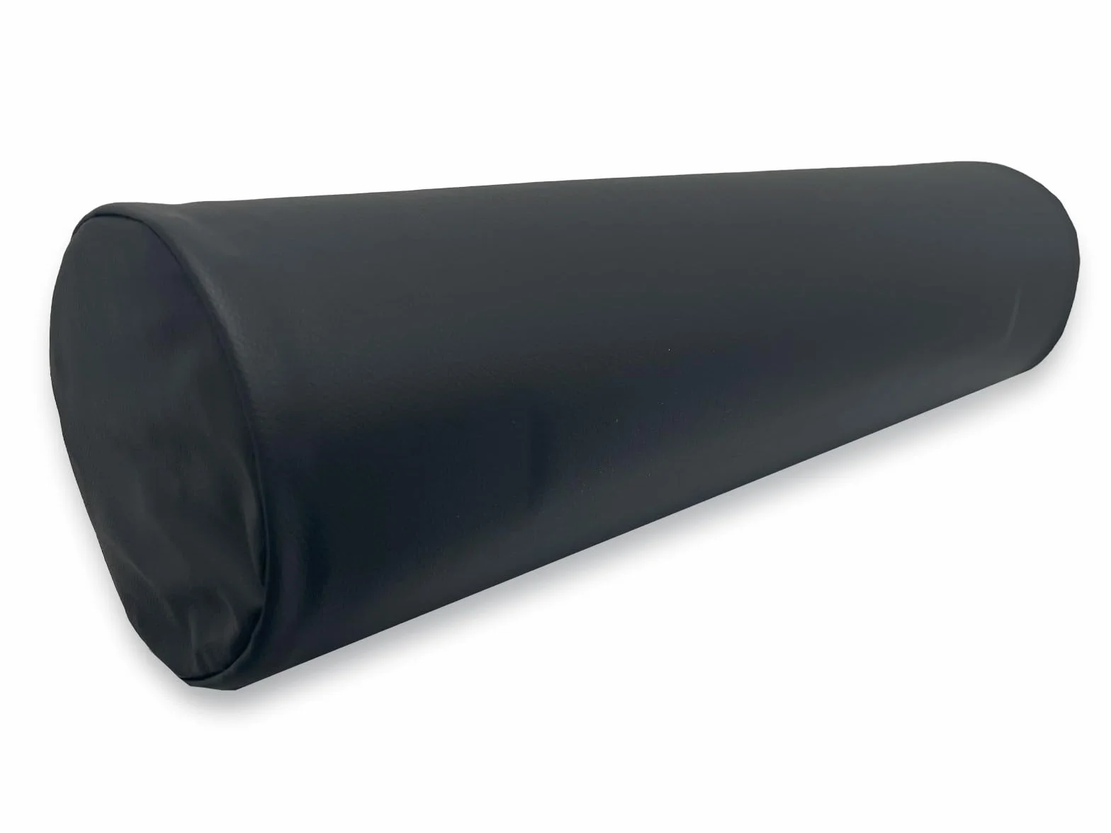 QUIRUMED Cojín Rodillo 55x15 cm Negro Polipiel Relleno Espuma Yoga Fitness Masaje