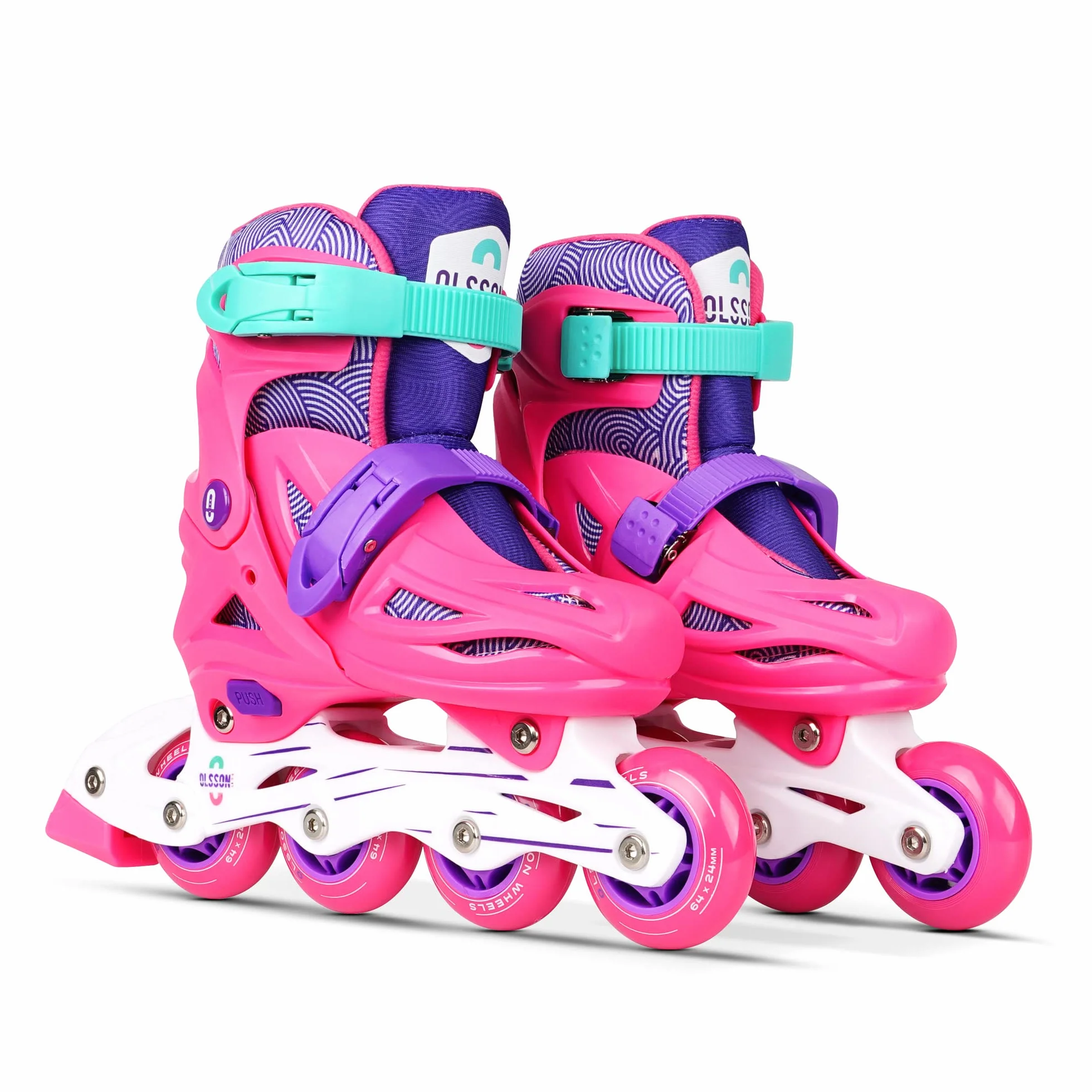 OLSSON Patines en línea niña niño Lite - Talla 28-35 - Sistema de Tamaño Ajustable - Rodamientos 608Z - chasis Resistente al Impacto - Ruedas 64/70MM - Sujeción Regulable - Homologado