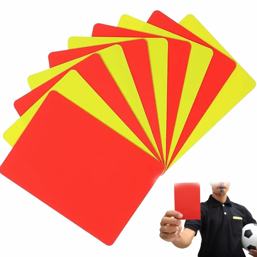 Tarjetas De Árbitro Para Fútbol, Juego De Tarjetas Amarillas Rojas, 10 Piezas PVC