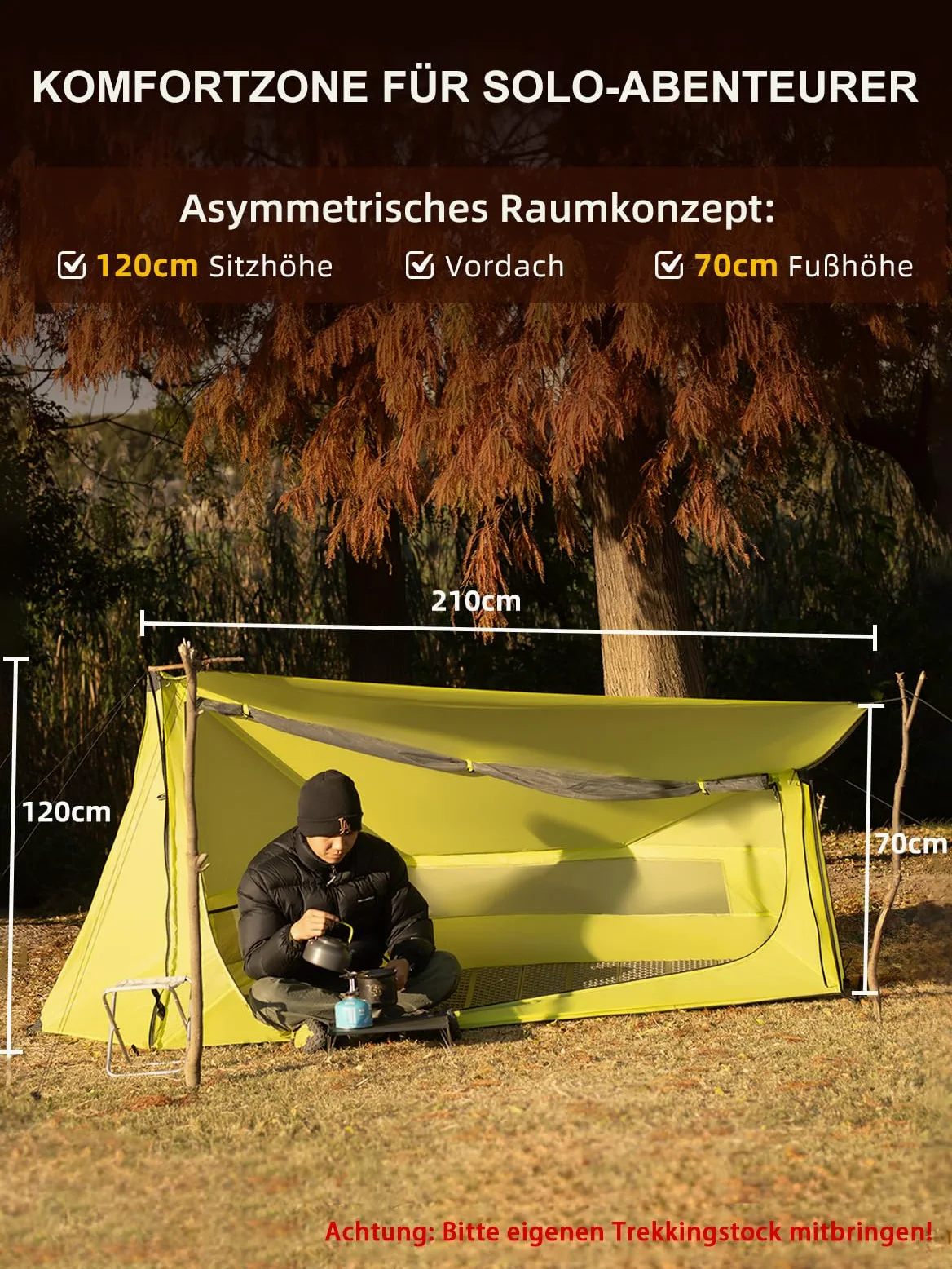 TOMOUNT Tienda de campaña ultraligera de nailon para un hombre, tamaño pequeño, 4 estaciones, resistente al agua y al viento, compacta para senderismo, camping, exterior