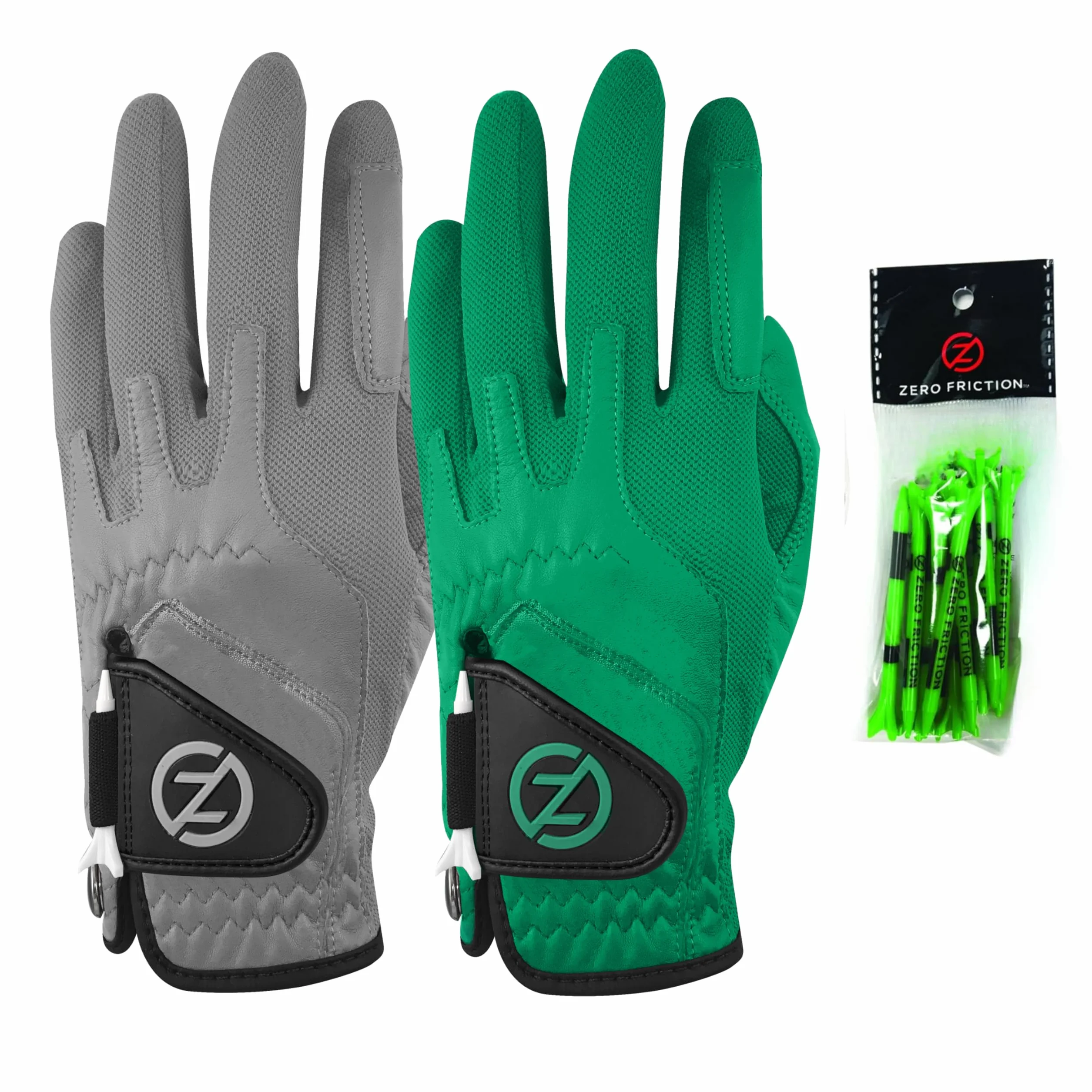 Zero Friction Cabretta Elite - Guantes de Golf para Hombre, Paquete de 2 Unidades, Incluye Camiseta Gratuita, Ajuste Universal