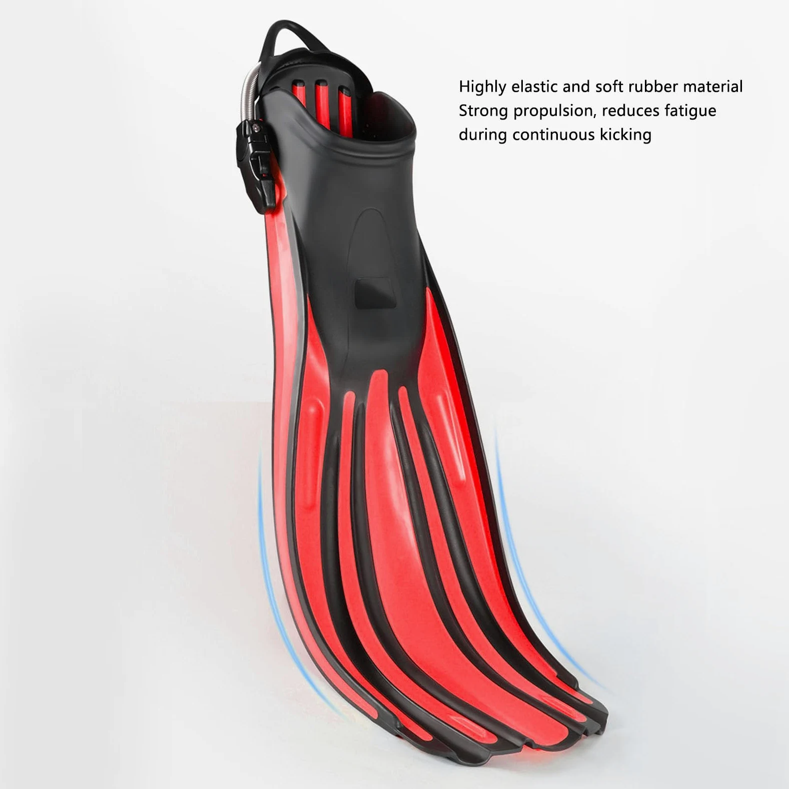 Aletas de Buceo Largas Profesionales, Aletas de Buceo TPR Ajustables para Profundo, Natación y Surf, Diseño sin Costuras para Propulsión y Eficiencia