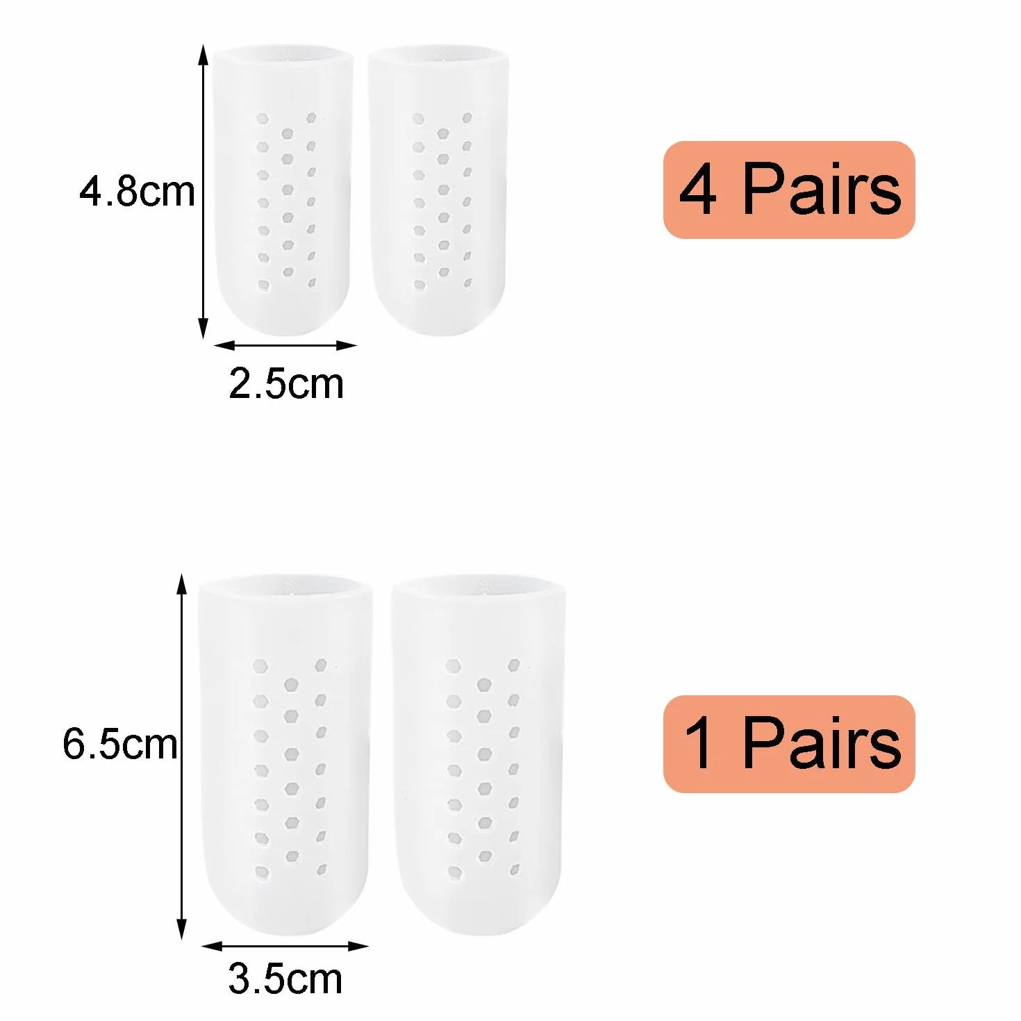 Protector Dedos Pie Silicona Transpirable Punteras Gel Ampollas Callos Alivio Dolor Fricción 10 Piezas (5 Pares)