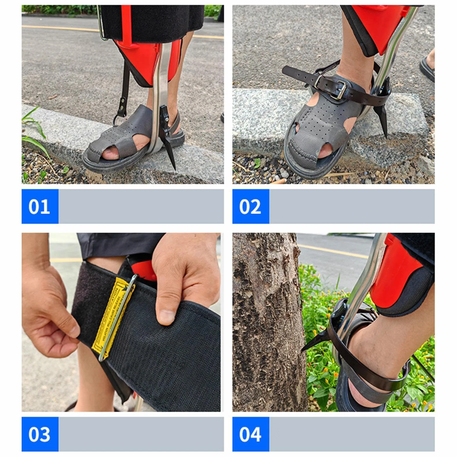 Estacas de escalada de árboles para trabajos de árboles, aleación de aluminio, equipo de servicio de árboles, zapatos de escalada de árboles, equipo de escalada de palmeras para interiores y
