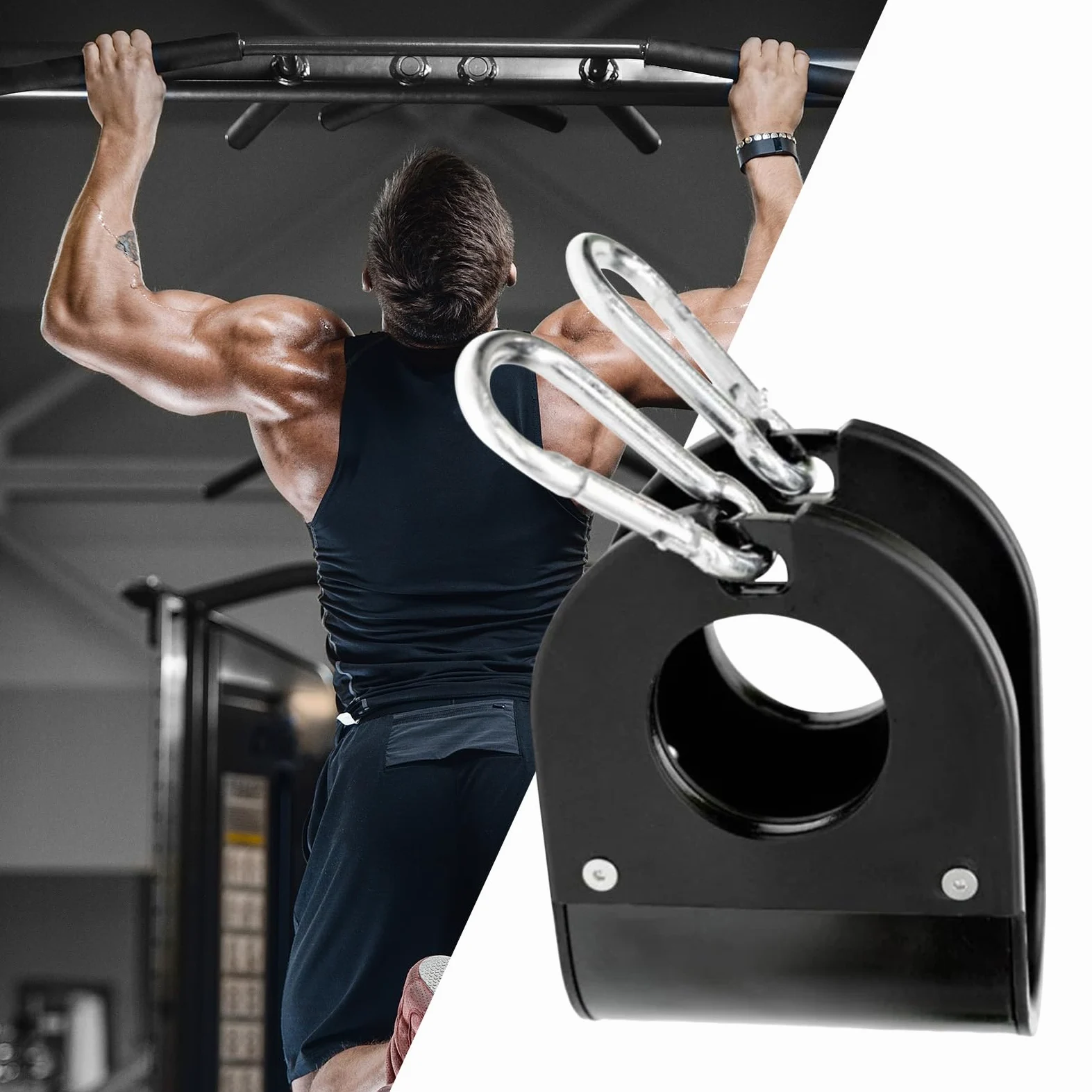 Clips de gimnasio en casa – Clips en U de metal resistente para barra | Accesorios de ejercicio multifuncionales, mancuernas de entrenamiento muscular para colgar piernas equipo de entrenamiento en