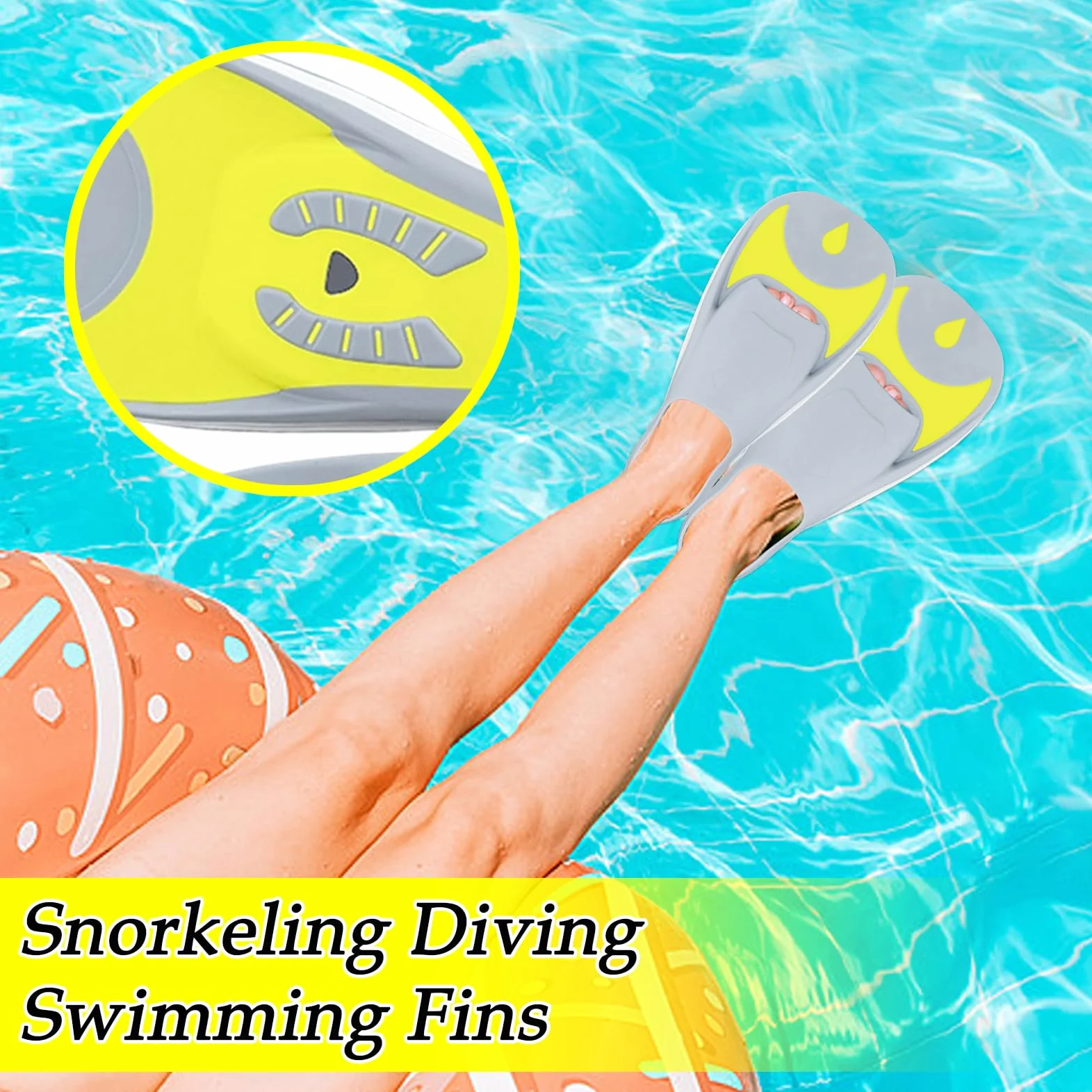 Aletas de natación, ergonómicas, estables, cómodas, aletas de buceo para adultos, para mujeres y niñas, esnórquel, viajes, vacaciones, natación, buceo libre