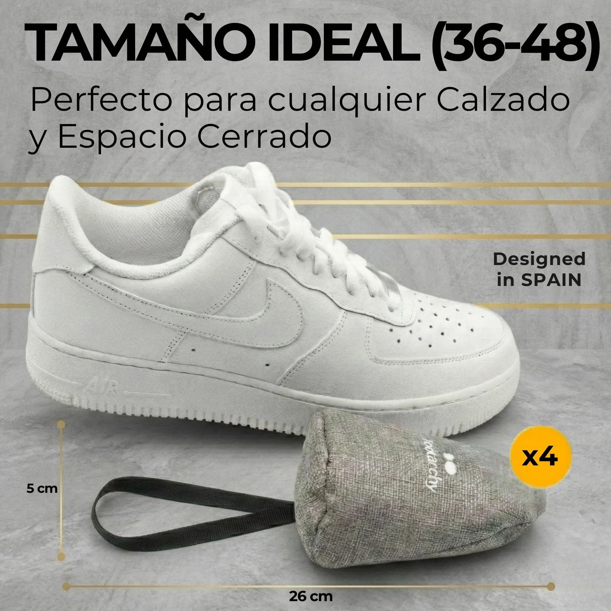 Absorbe Olores Zapatos Menta 4x80g Saquitos Carbón Activado Reutilizables 12 Meses Antihumedad