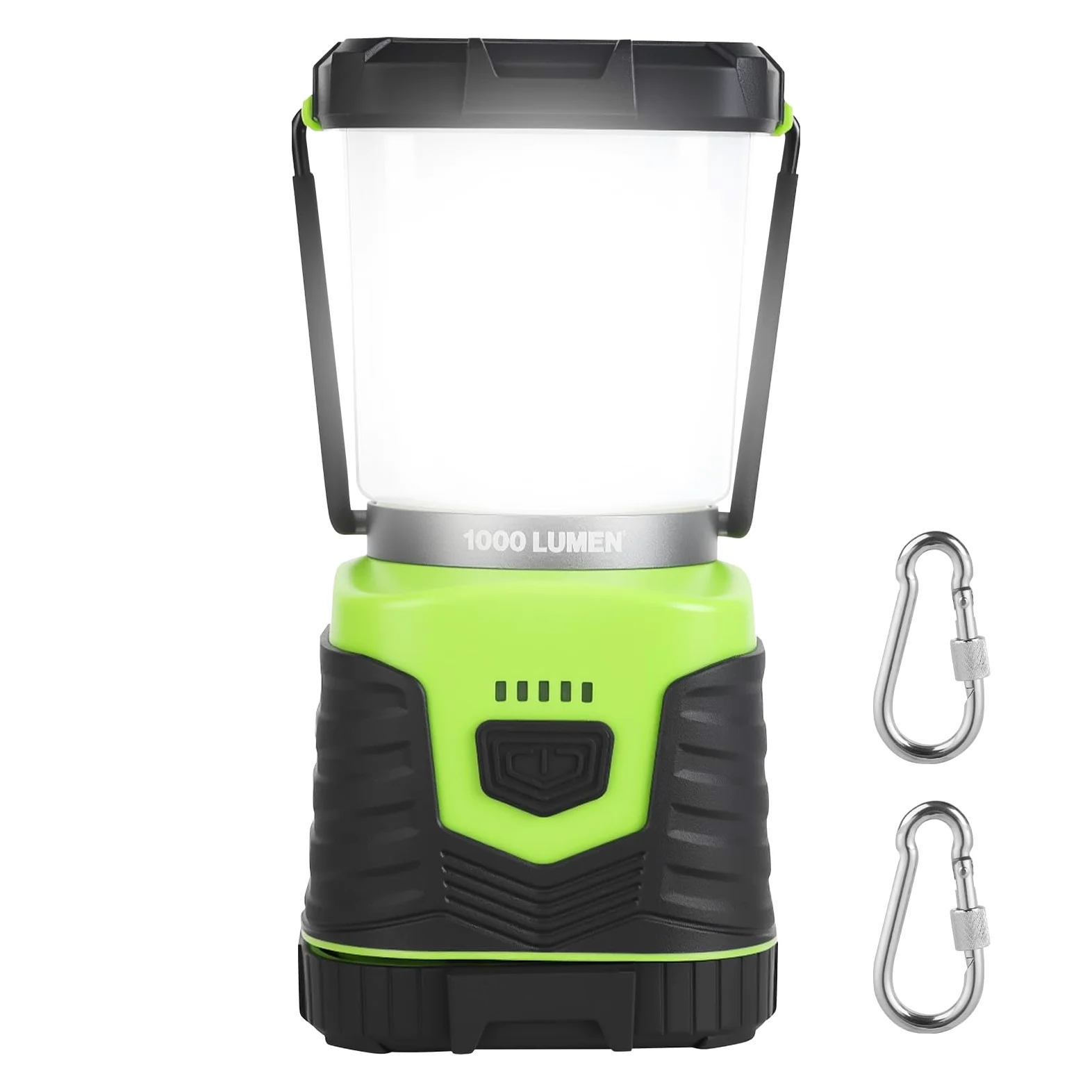 Linterna LED de camping, 1000 lúmenes, 4 modos de luz, funciona con pilas, IPX4 impermeable, linterna de emergencia regulable con indicador de batería para acampar al aire libre, senderismo