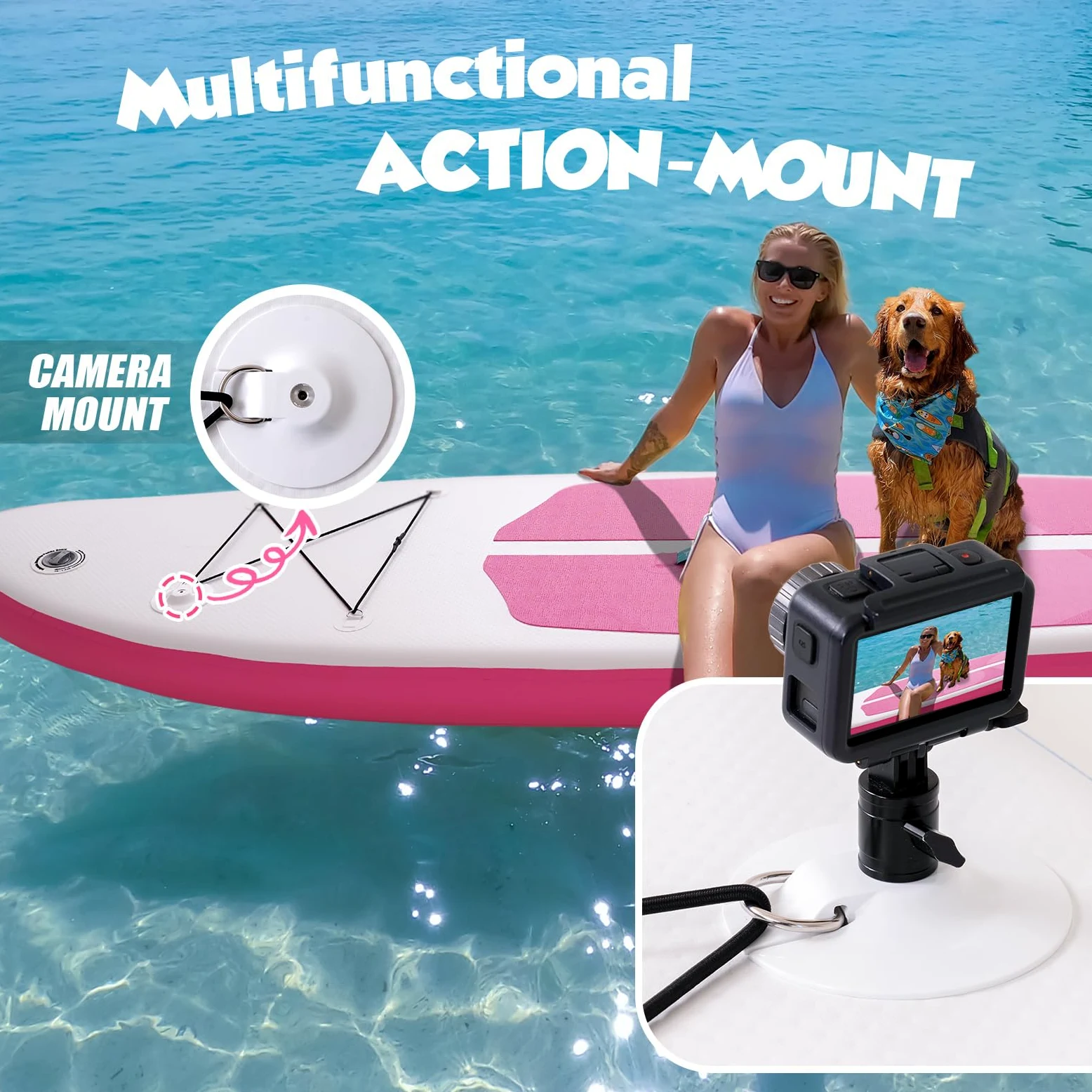 Tuxedo Sailor Tabla de remo inflable plegable para todos los niveles de habilidad, incluye tablas de remo, remo, aletas, mochila, color rosa