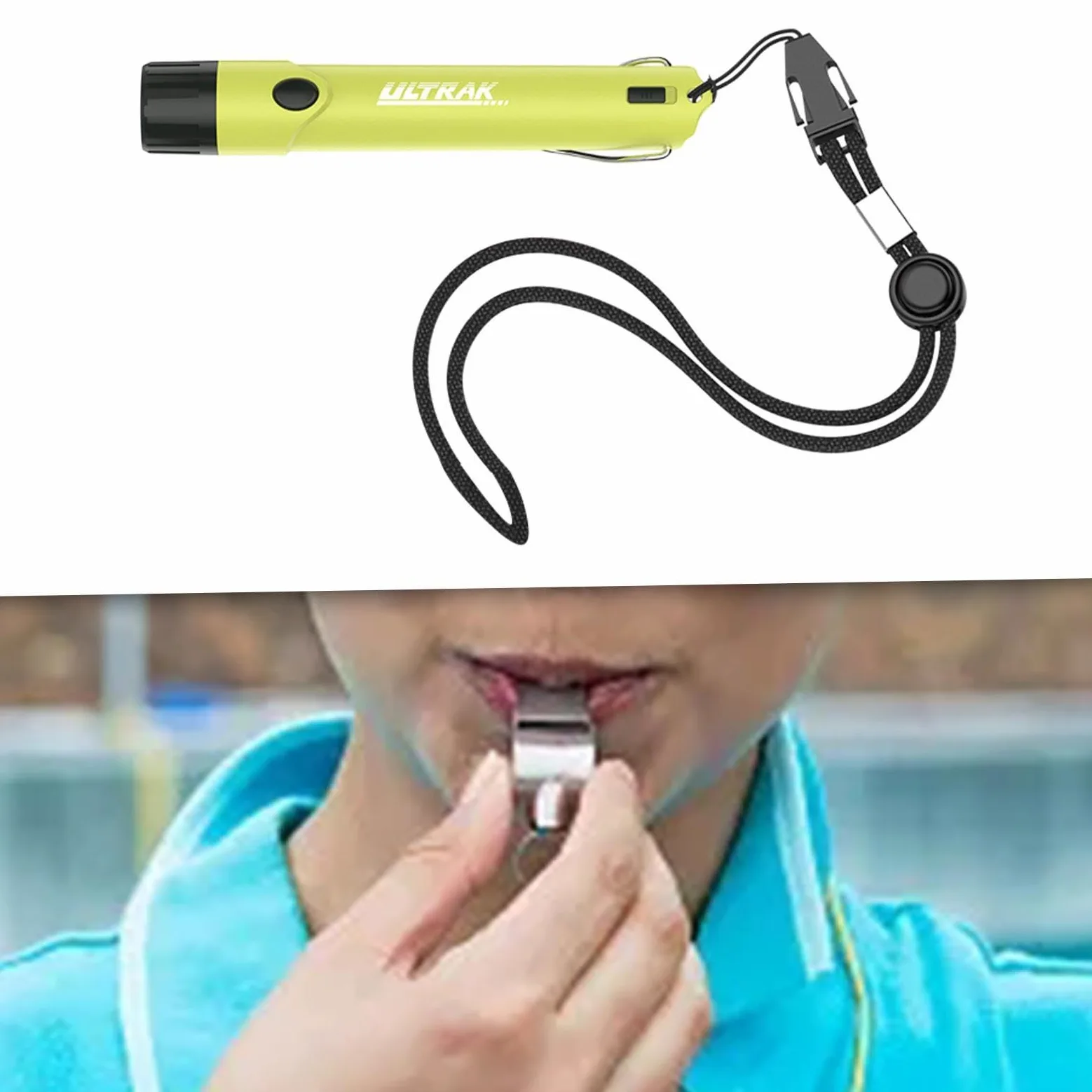Silbato Electrónico de Mano, Silbato Eléctrico Portátil para Entrenadores Deportivos de Emergencia con Cordón Y Luz LED para Entrenamiento de Fútbol.