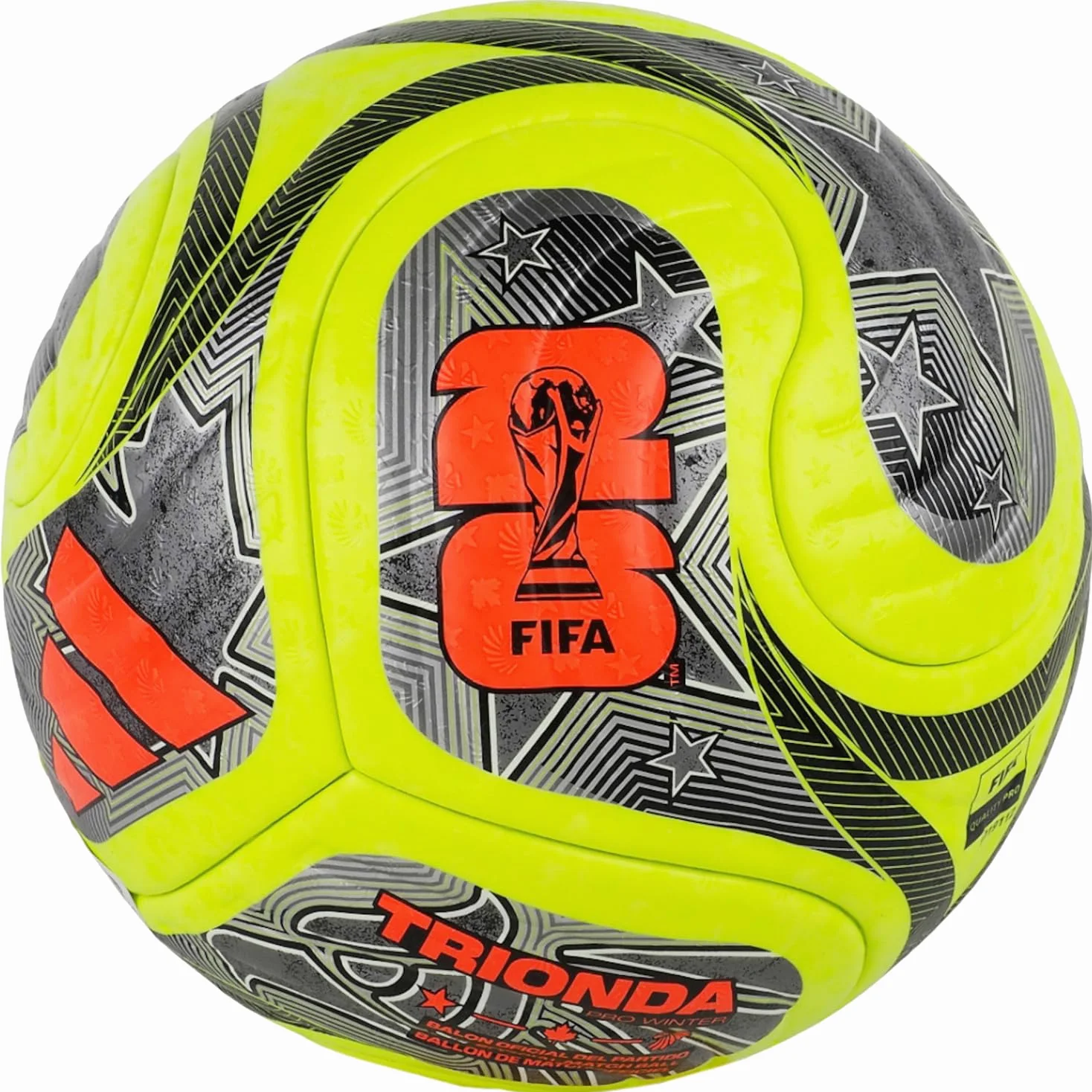 adidas FIFA World Cup 26 Trionda FIFA Quality Pro Winter Ball JD8023 - Balón de fútbol Unisex, Color Amarillo, Talla 5