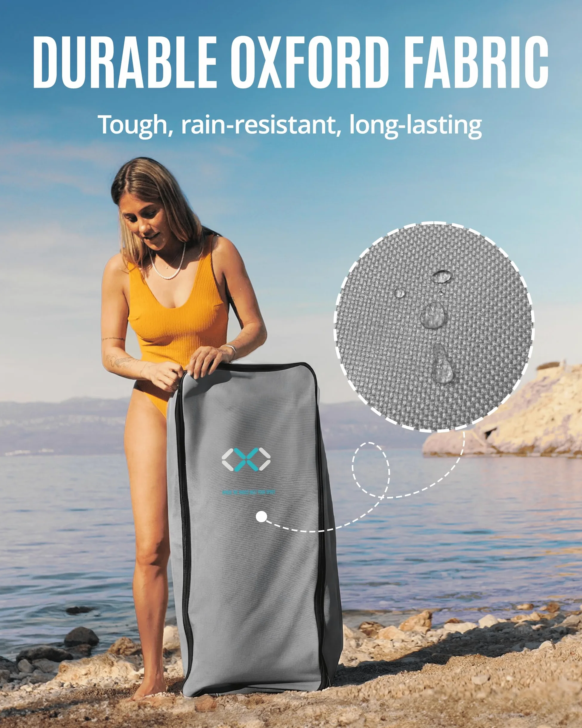 ZLX Mochila Paddle Surf Hinchable 100L, Bolsa Transporte Sup con Correas Ergonómicas Acolchadas, Mochila Tabla Paddle Surf Impermeable para Paddleboard con Gran Capacidad