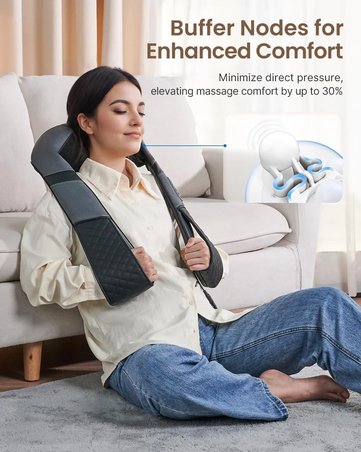 RENPHO Masajeador de Cuello y Hombros con Calor, Shiatsu 3D Rotación, Masaje Eléctrico de Tejido Profundo