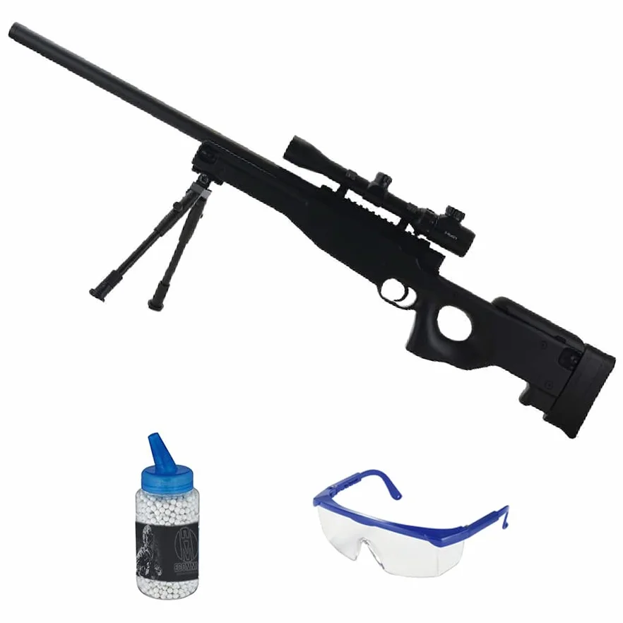 Double Eagle M59P | Arma Larga de Airsoft de Muelle Calibre 6mm + Gafas + biberón de Bolas