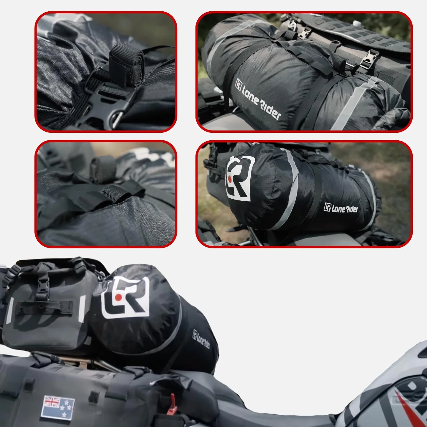 MotoTent - Tienda de campaña para motocicleta, refugio de túnel para 2 personas con garaje para bicicletas, cúpula ultraligera de fácil instalación para turismo y senderismo, incluye bolsa de