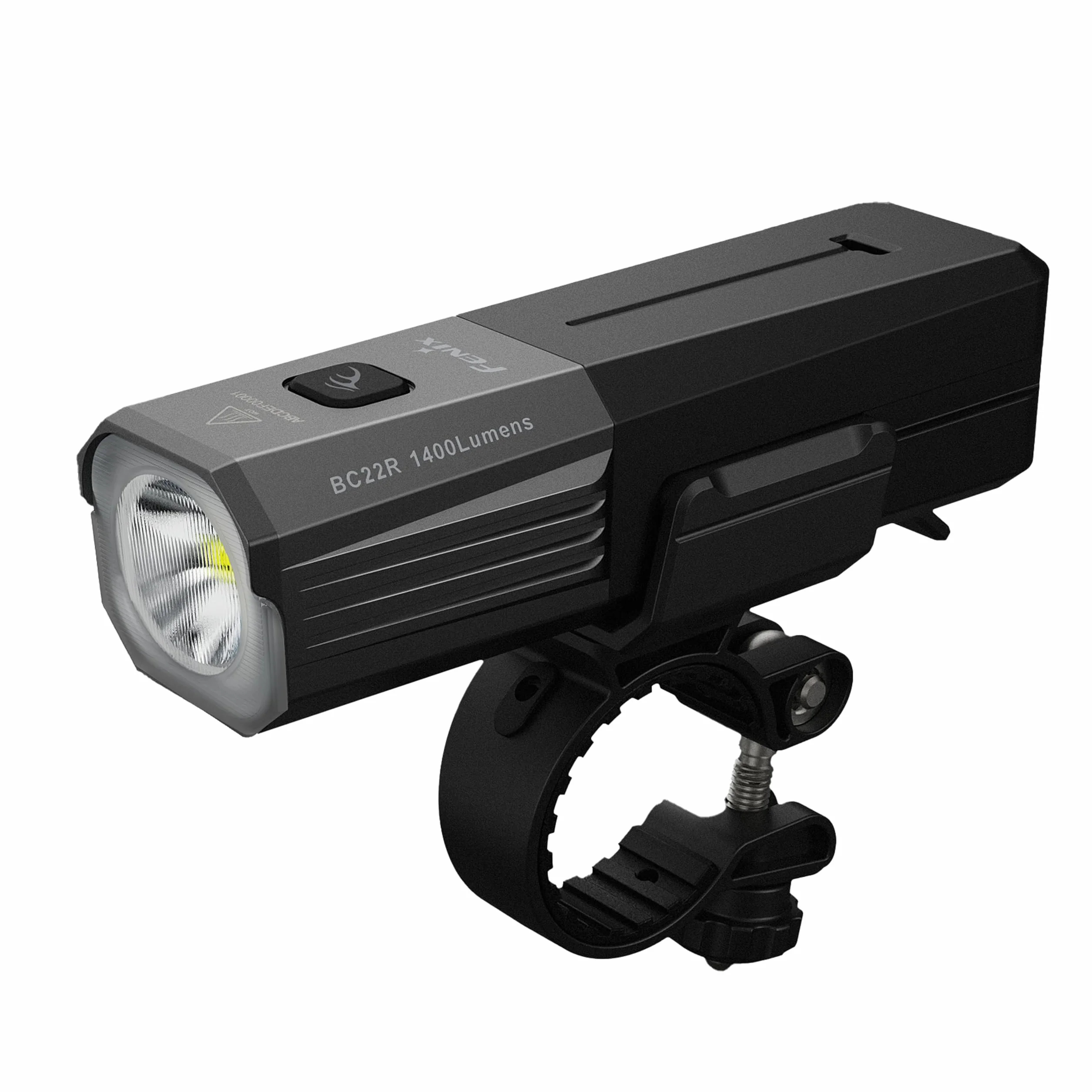 fenix BC22R - Luz de bicicleta frontal recargable para viajes/todoterreno, 1400 lúmenes, 156 m, 41 horas máximo, iluminación blanca brillante, lente de corte facula, dos opciones de montaje incluidas,