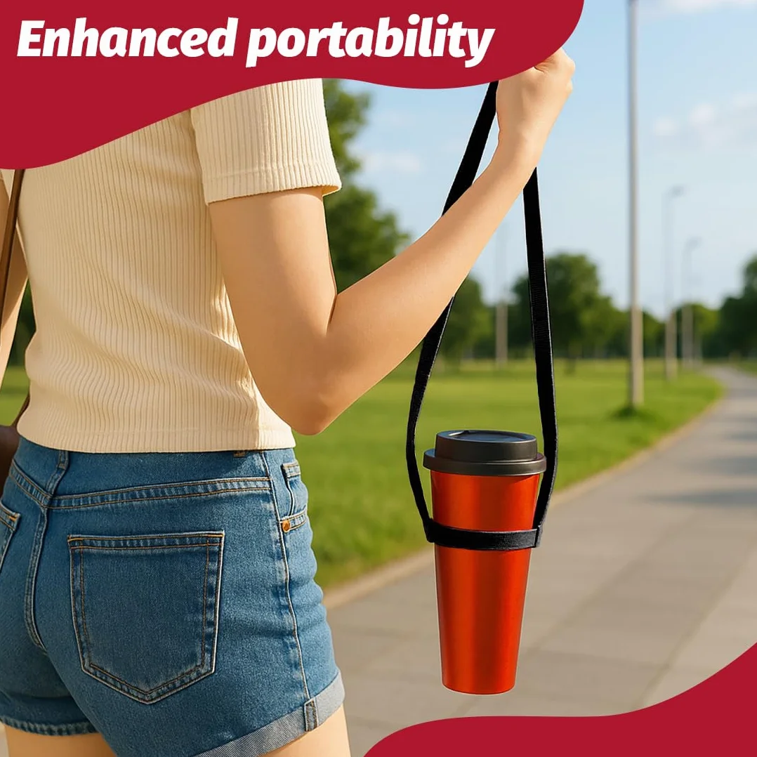 4 PCS Portavasos de Cerveza y Refrescos,con Correas 4, Portavasos de Cerveza Reutilizables para Festivales, Conciertos y Eventos al Aire Libre, Negro