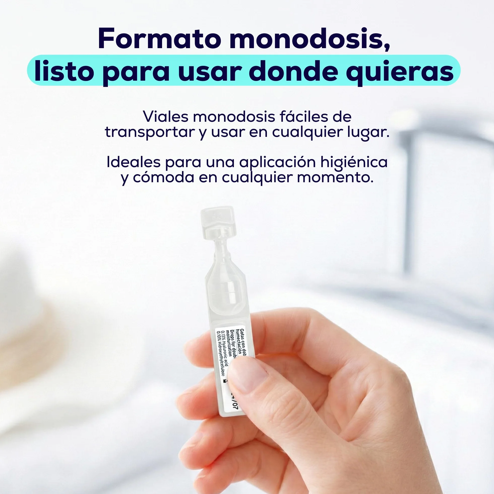 Gotas Ojos Secos Monodosis con Ácido Hialurónico e Hidroxietilcelulosa, 20 Viales 0,35 ml