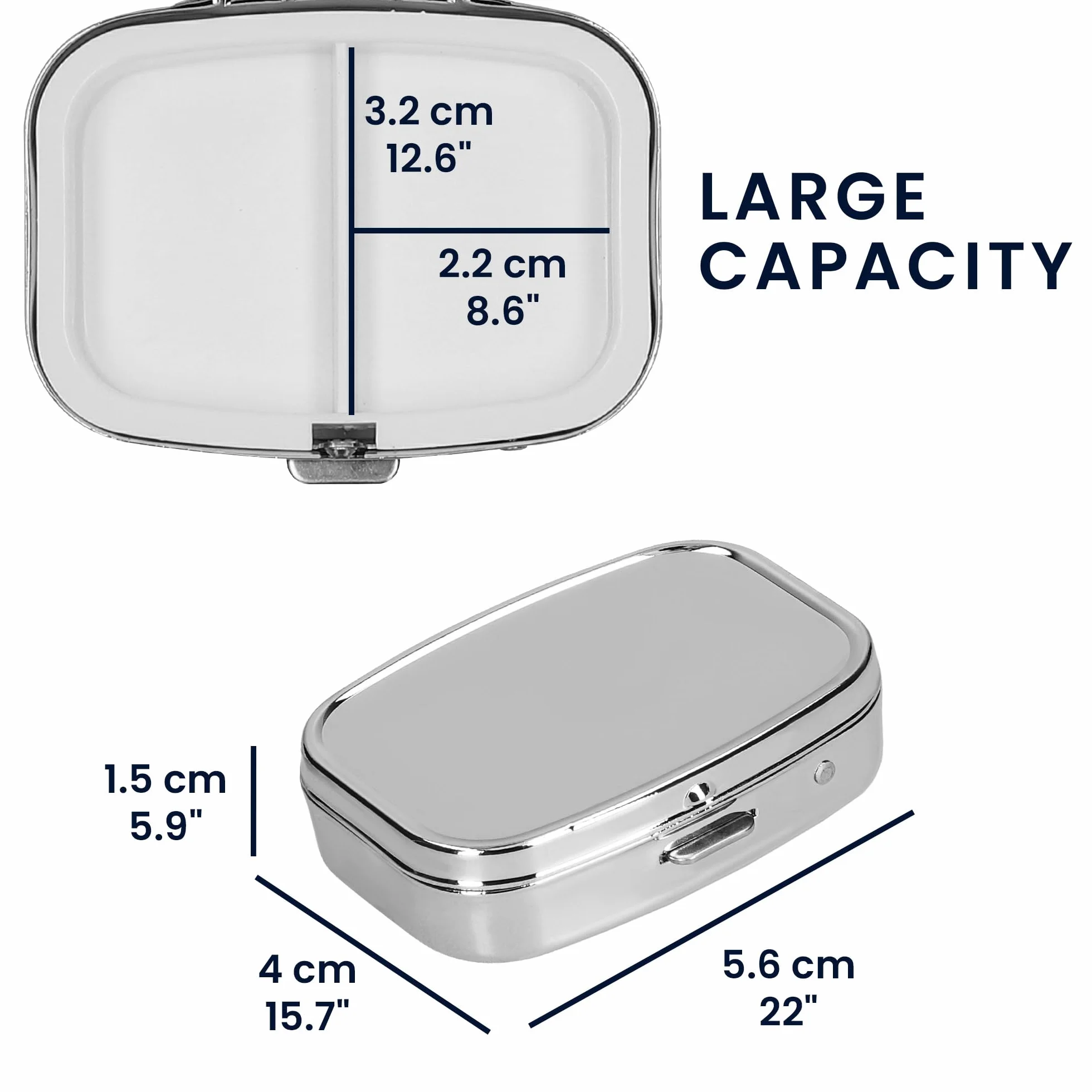 kwmobile Pastillero metálico 2en1 acero inoxidable 2 compartimentos plata