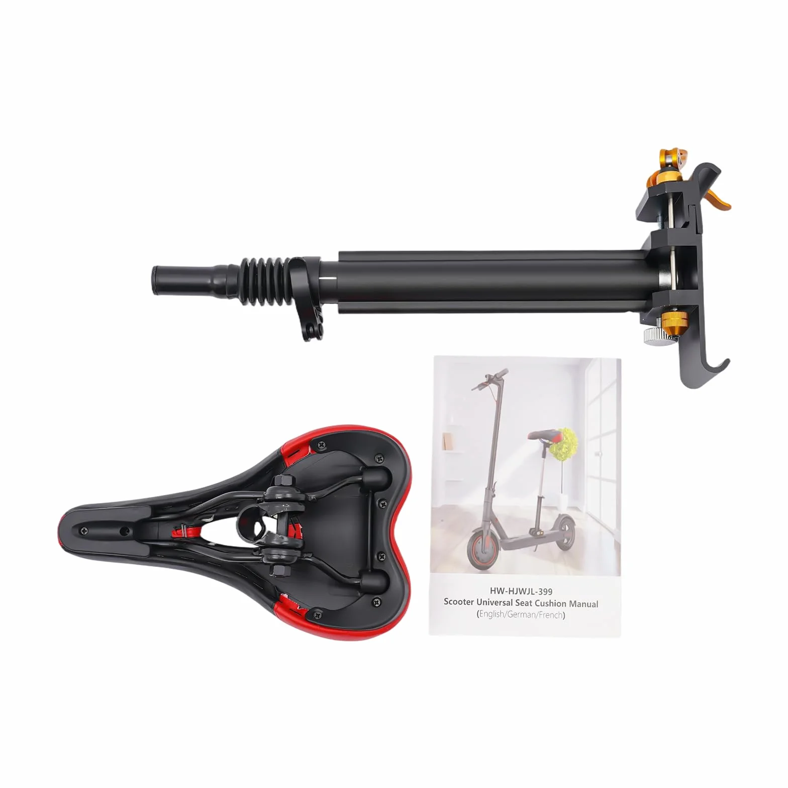 Sillín universal plegable para patinete eléctrico ajuste altura 40-60 cm transpirable poliuretano