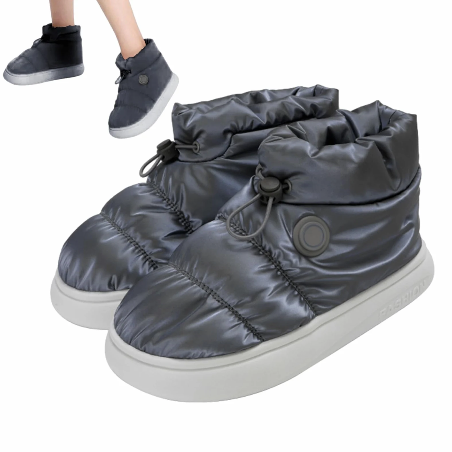 Calor, botas calefactadas - Unisex recargable eléctricamente aislado - Calentado para hombre Recargable, Calentadores de pies eléctricos, calefacción de pies térmicos, accesorios para el hogar