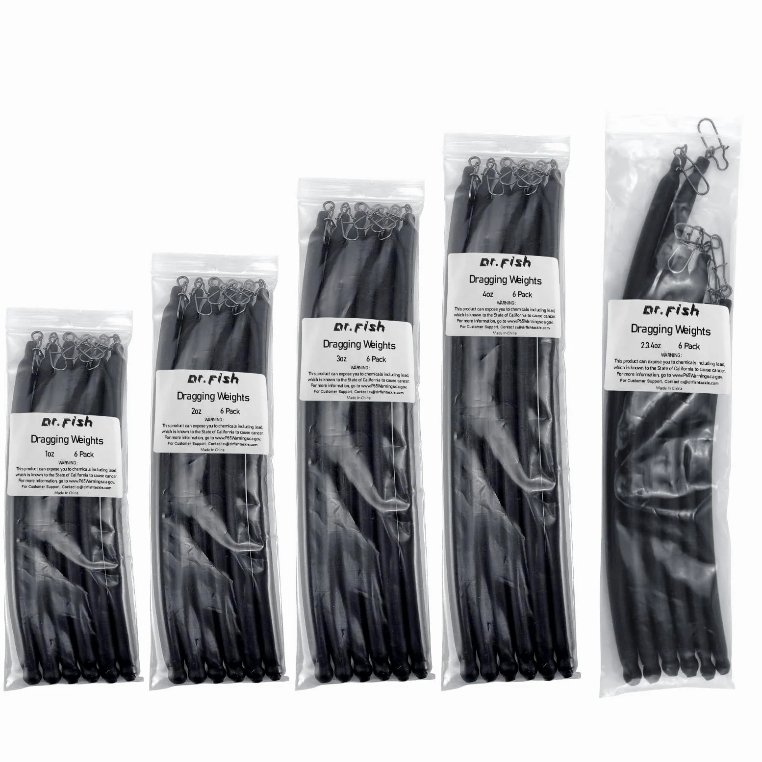 Dr.Fish Paquete de 6 pesos de arrastre para pesca de gato, peso a la deriva, plomos de pesca de agua dulce, búsqueda inferior, palo deslizante, equipo de aparejos de bagre, 6 onzas