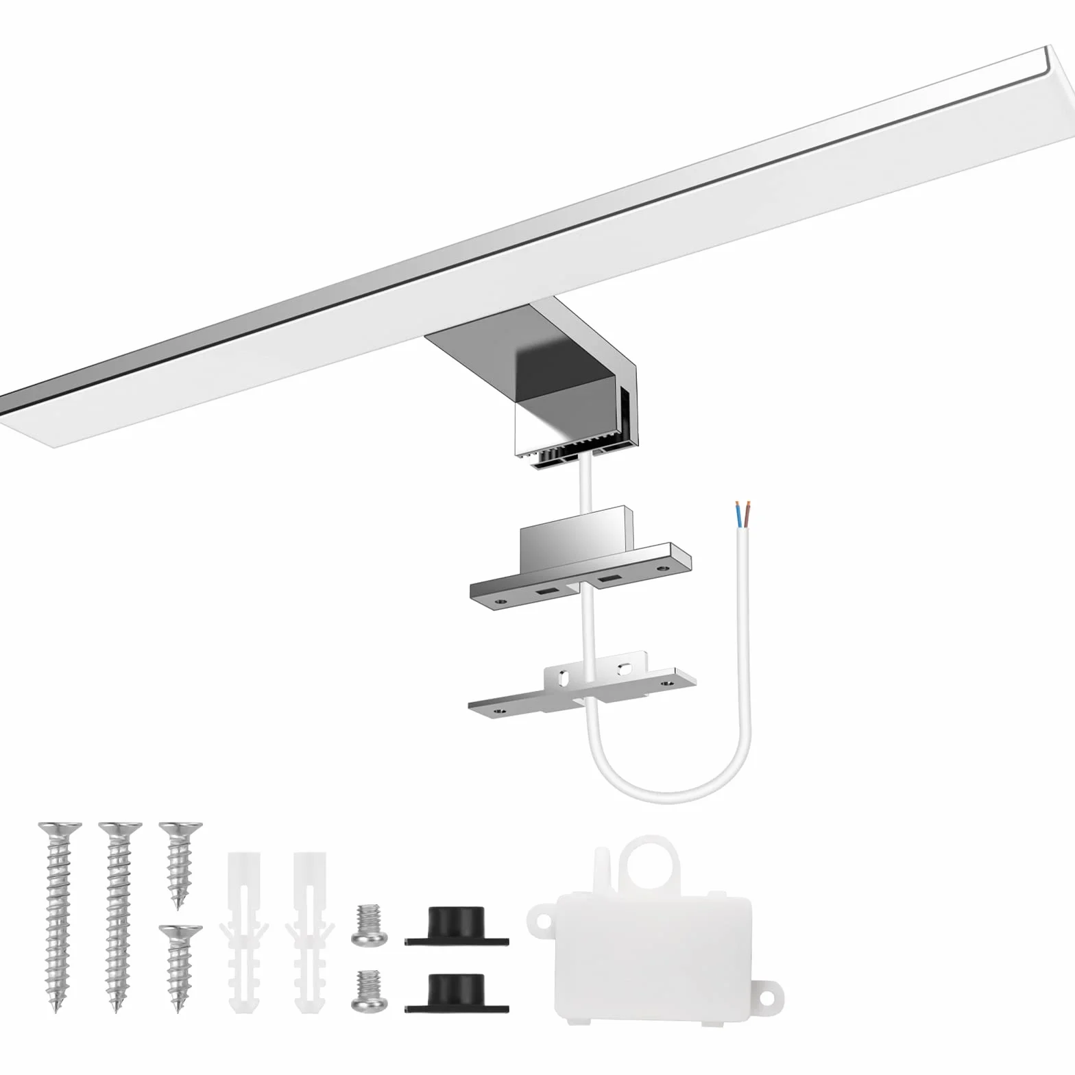 Aourow Lampara Espejo Baño 10W 40CM 820LM Aplique LED Blanco frío 6500K Resistente al Agua CLASE II