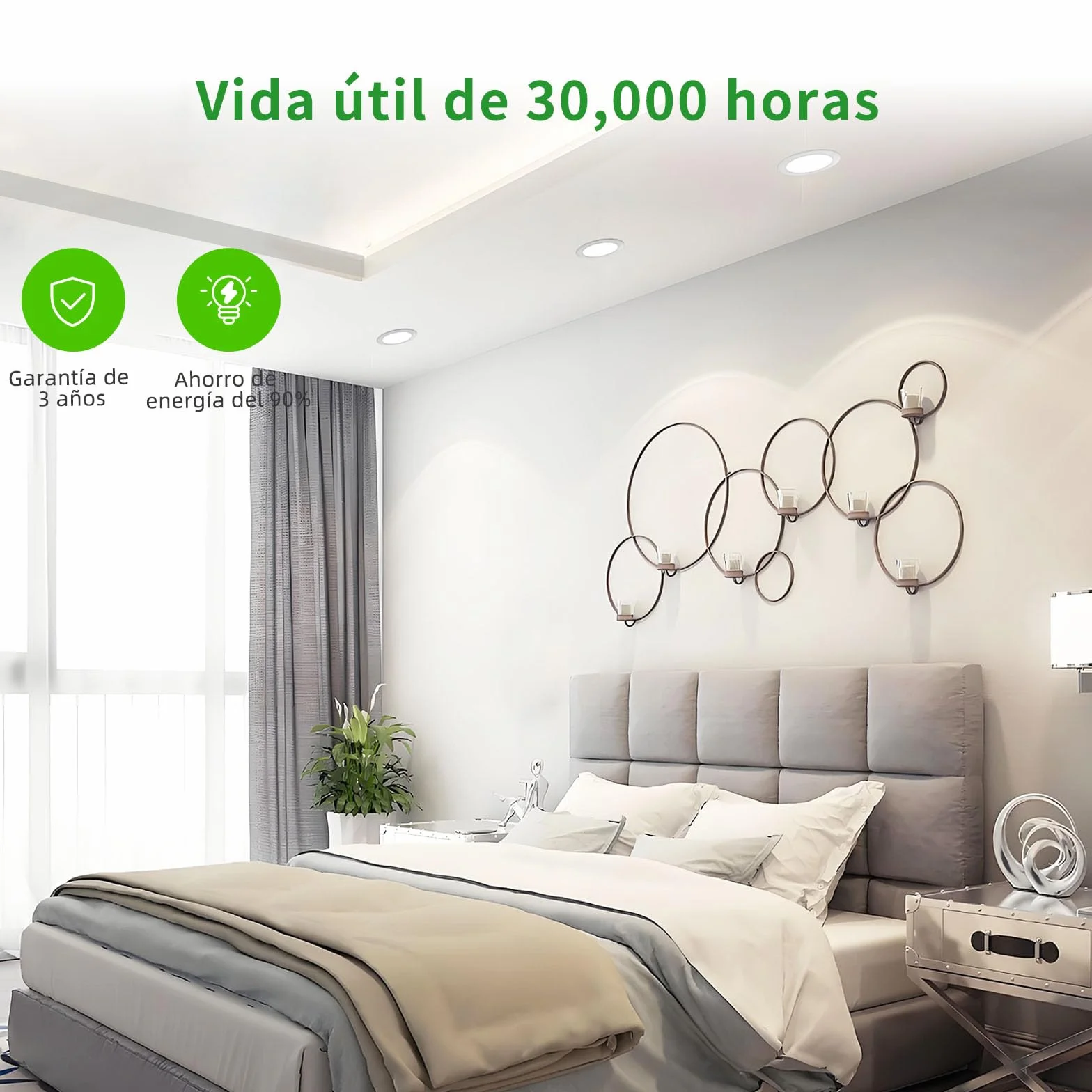 Foco Empotrable LED 5W 450LM 4000K IP44 70-90MM Ojos de Buey