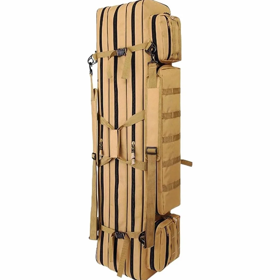 Bolsa táctica para Rifle, Fundas De Rifle para 2 Rifles Y 2 Pistolas,para Rifle para Caza Campo De Tiro,Bolsa para Armas Largas De Estilo Militar,Articulos De Caza Khaki,120cm