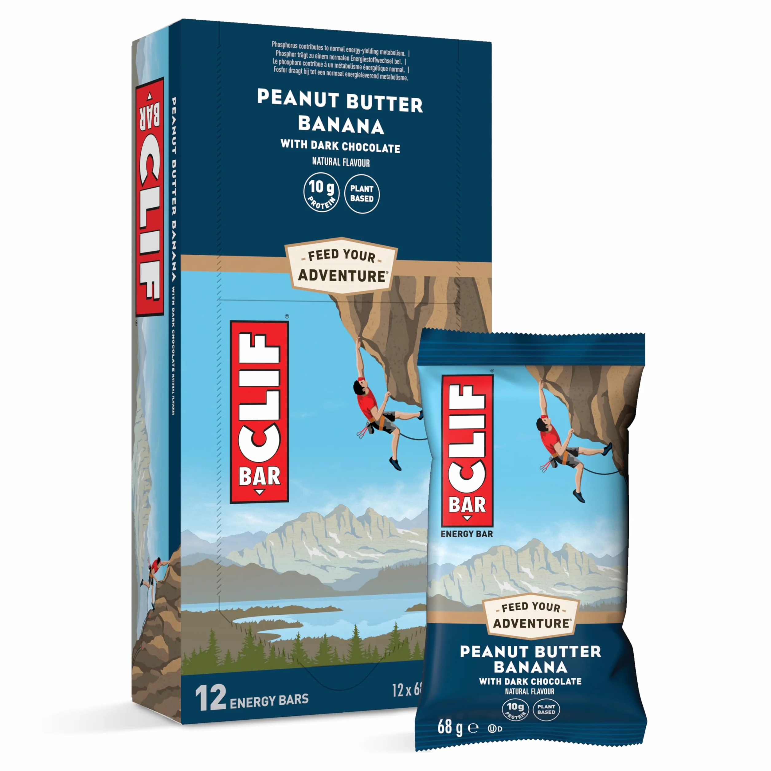 CLIF BAR Barritas Energéticas Peanut Butter Banana Dark Chocolate 12 x 68 g