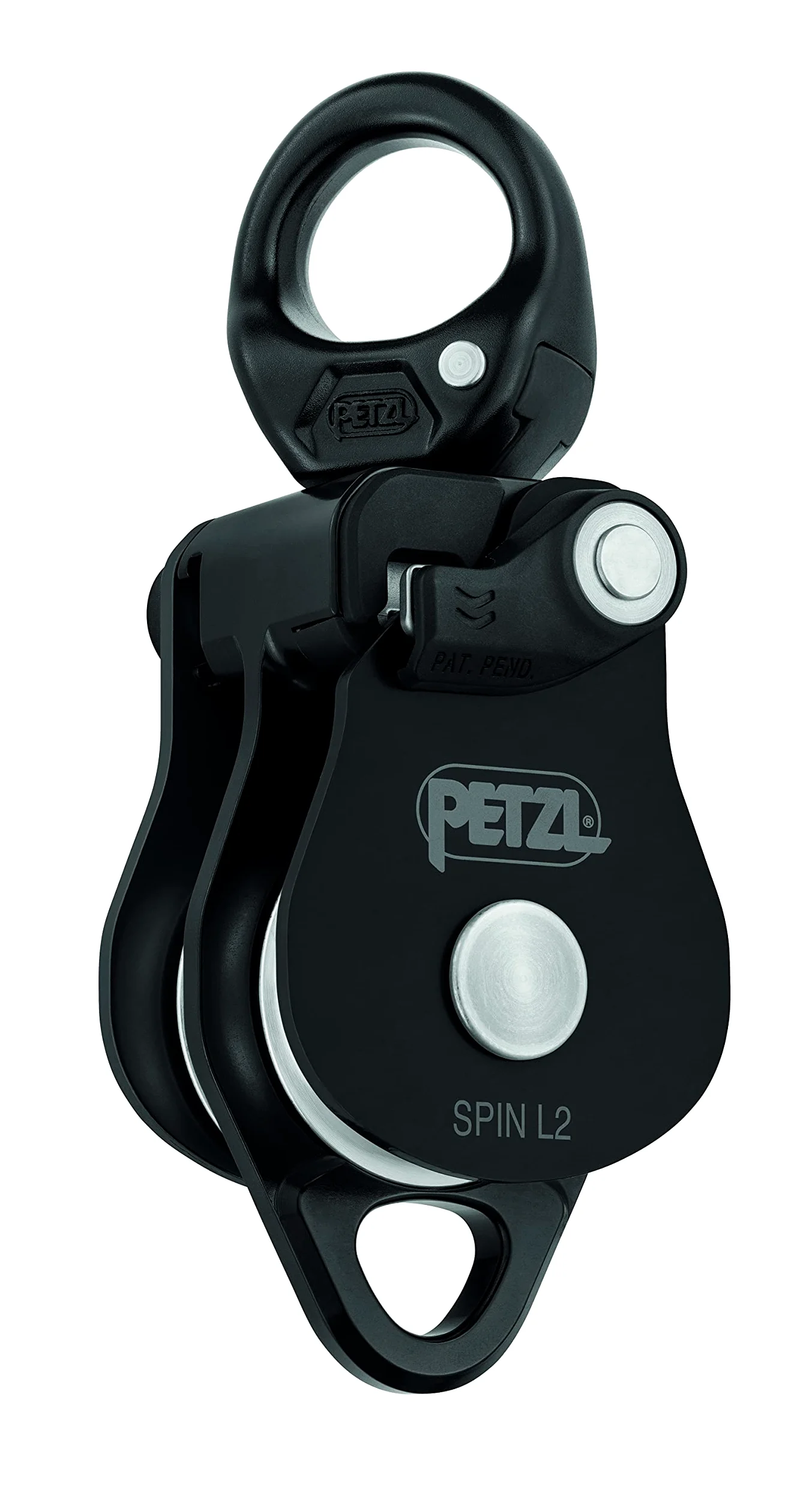 Petzl, Spin L2, Polea Doble con Muy Alto Rendimiento con El Caminante, Negro, Un Tamaño, Unisex-Adulto