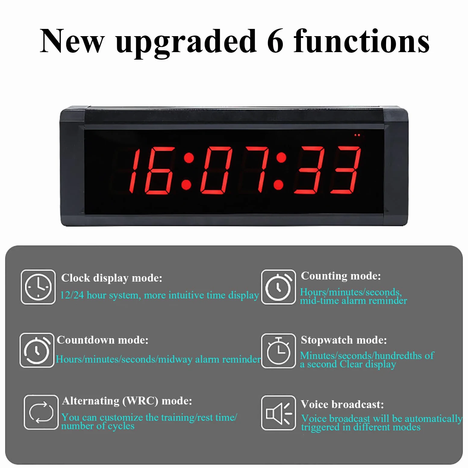 Temporizador De Doble Cara con Botón LED, Temporizador De Competición De 3 Pulgadas, Función De Recordatorio De Tiempo, Adecuado para Gimnasios, Escuelas Y Gimnasios De Boxeo.