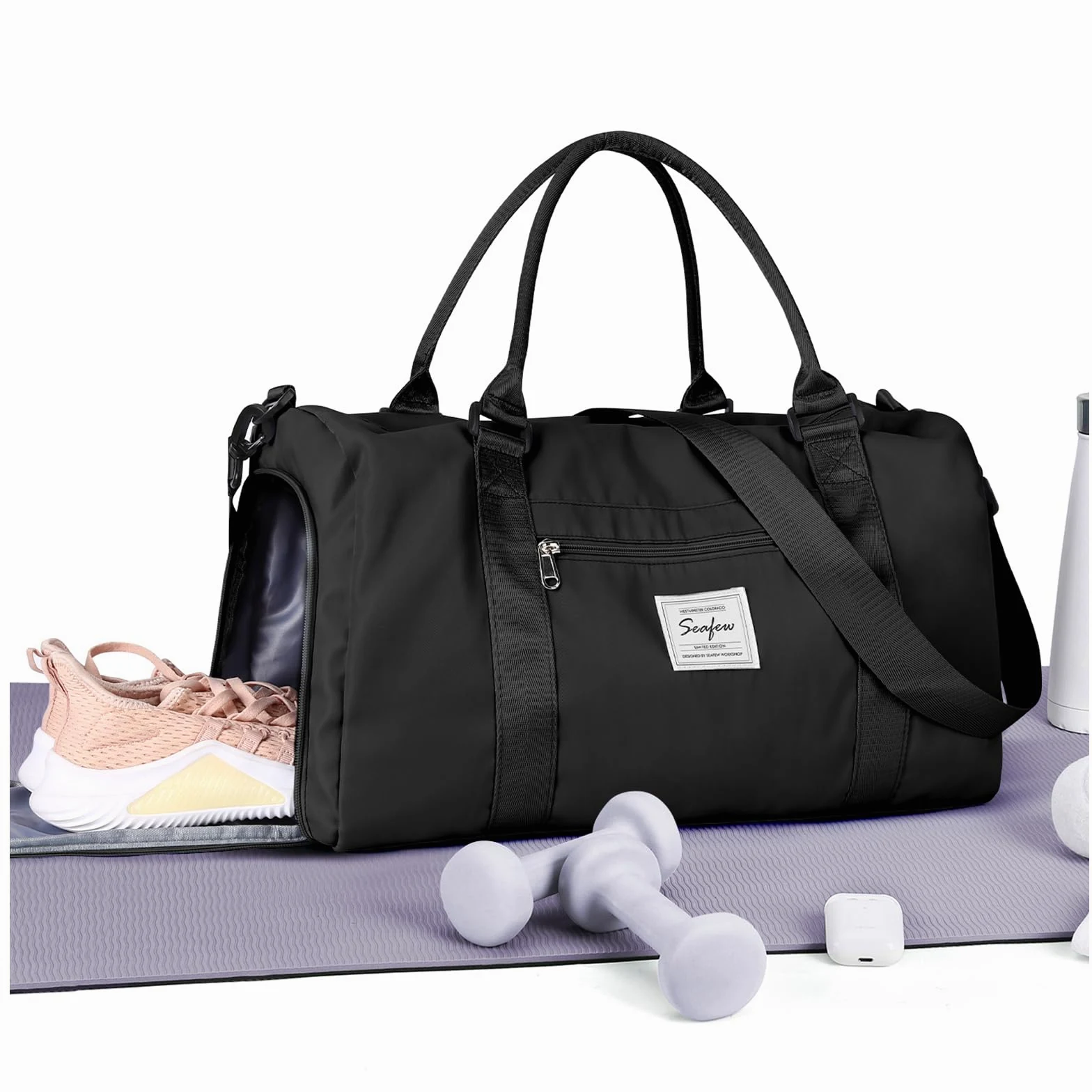 Bolsa de Viaje, Color Negro, Black, Bolsa de Gimnasio