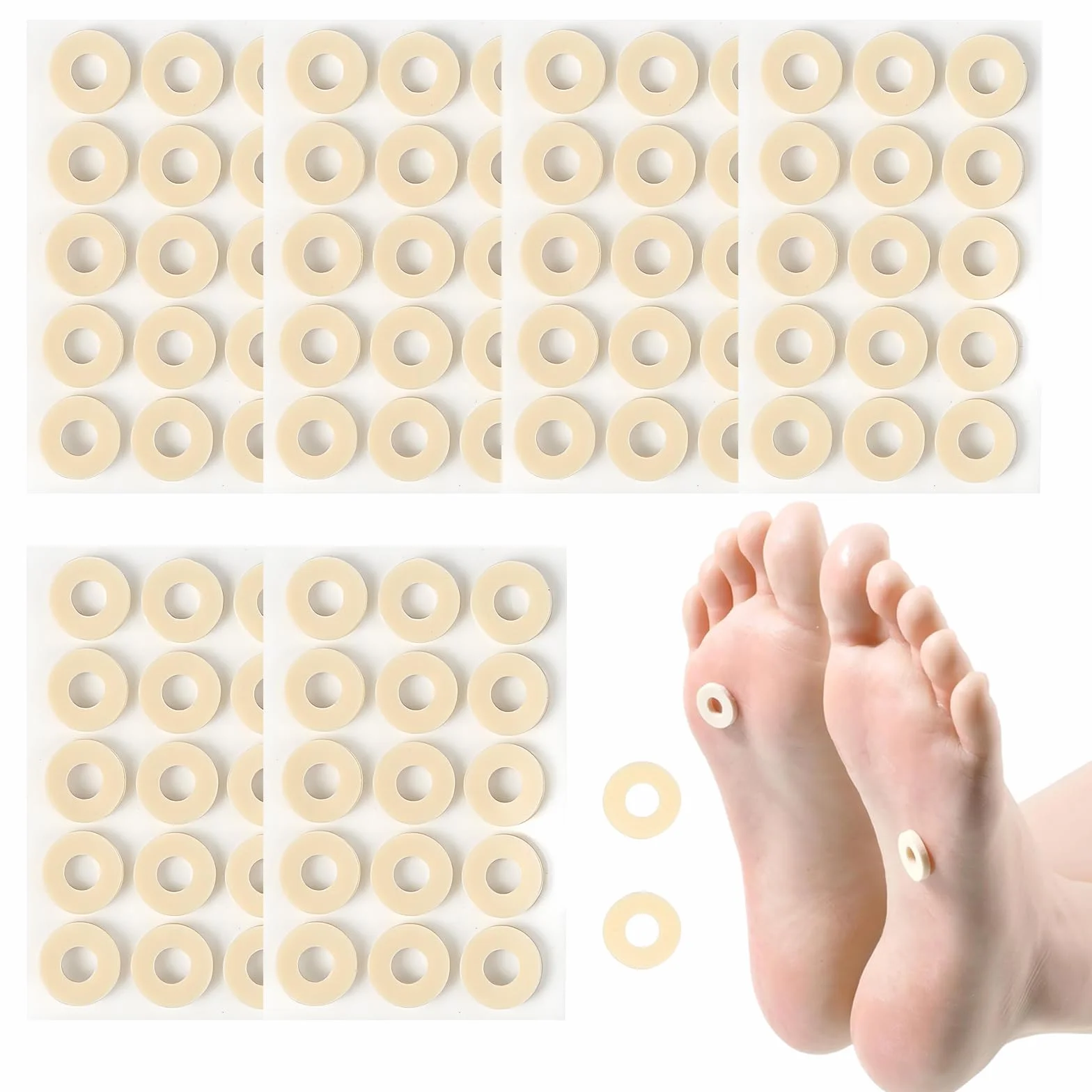 Almohadillas autoadhesivas para callos, 90 cojines de maíz, espuma de látex suave, antideslizantes, antifricción