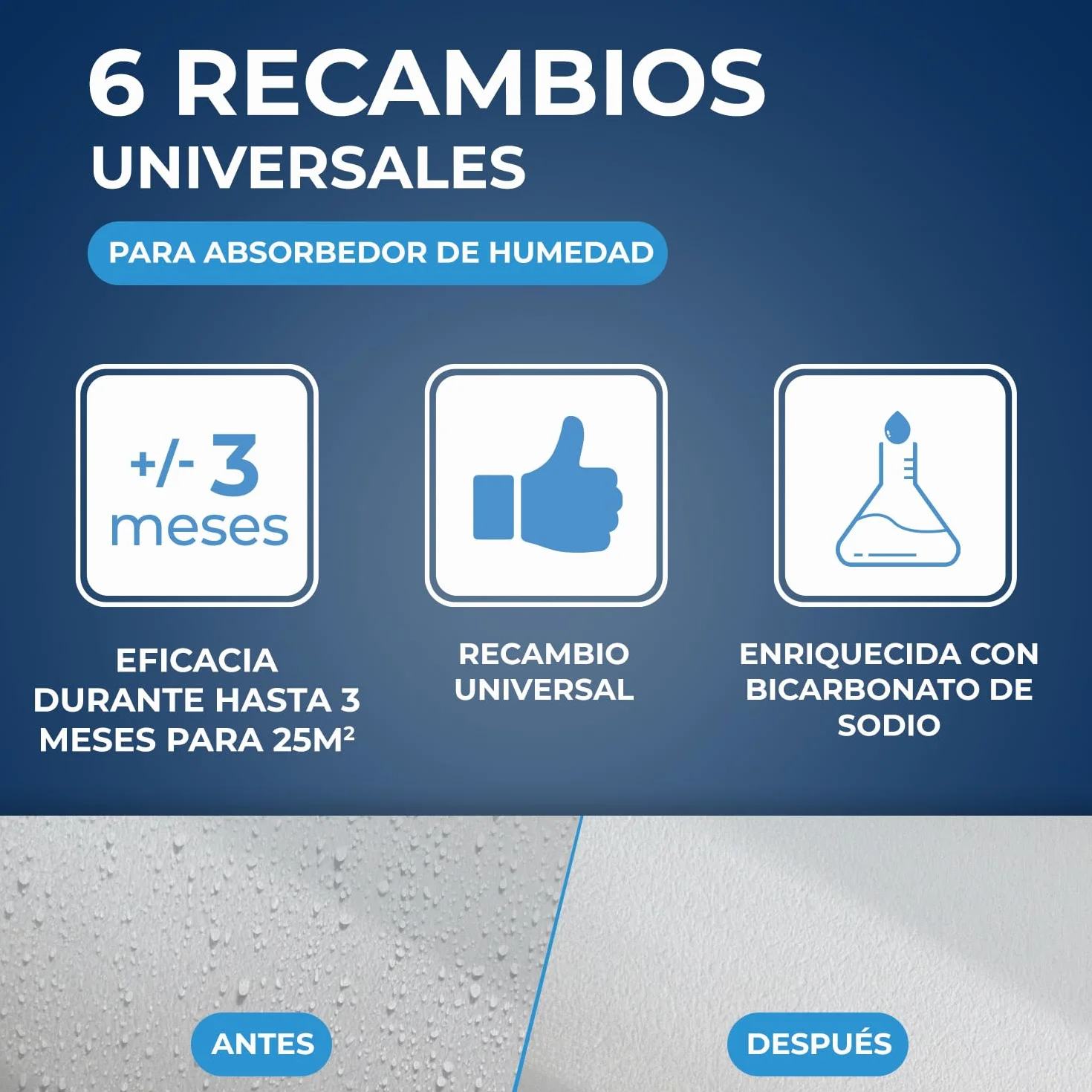 STARWAX Pastillas absorbentes de humedad x6 Antimoho 25m² 3 meses