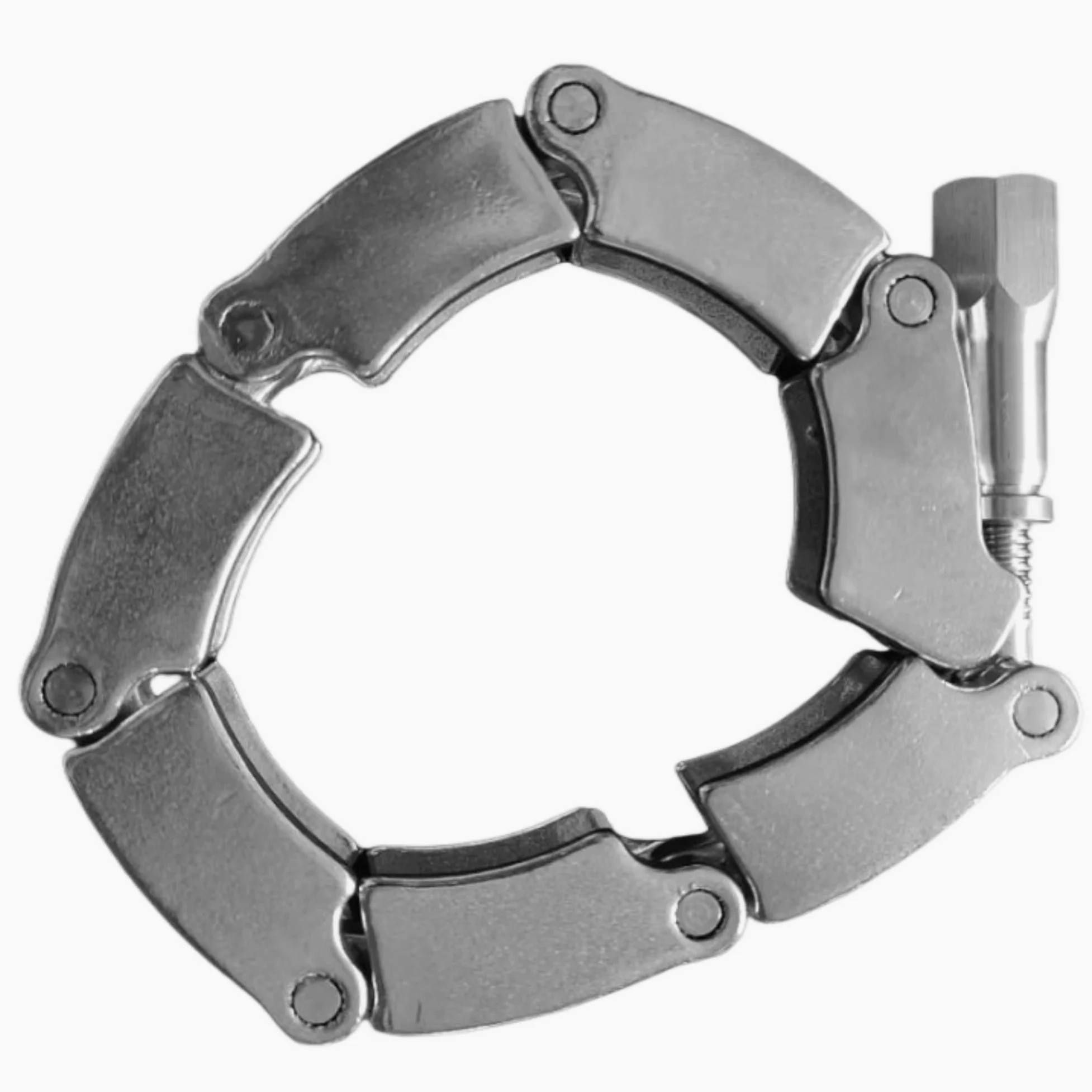 Clip de bisagra de vacío de acero inoxidable 304, for bridas NW50 KF50, Clip de cadena pesada con tuerca de sujeción y anillo de centrado, 1 ud.