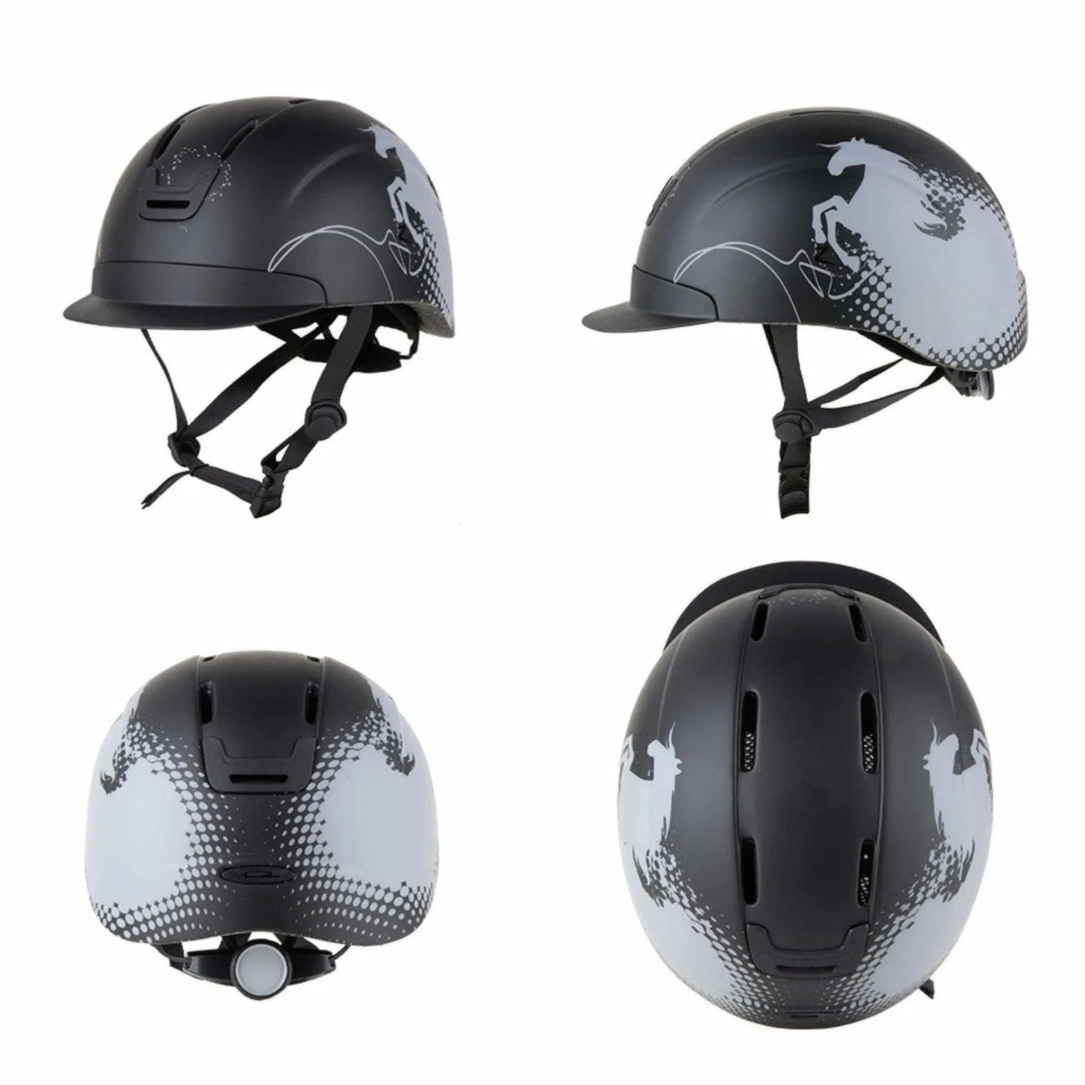 Casco de Equitación Ajustable Y Ligero con Revestimiento de PVC Y Absorción de Impactos para Entrenamientos Diarios, Clases Y Competiciones.