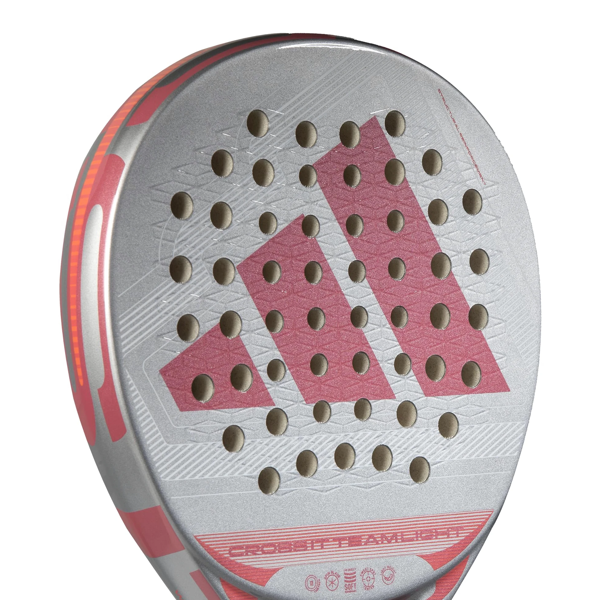 Pala de pádel adidas Cross IT Team Light 2026,Gris,Forma Redonda, Fibra de Vidrio, Goma eva Soft Performance