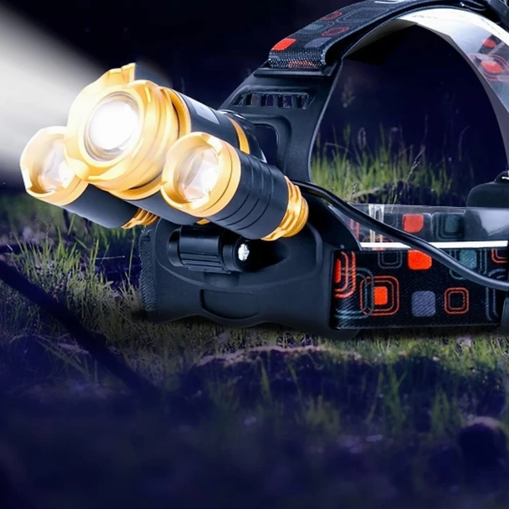 Linterna frontal LED para la cabeza, luz fuerte, portátil, de largo alcance, montada en la cabeza, 3000, linterna nocturna brillante, lámpara de minero, impermeable, para exteriores