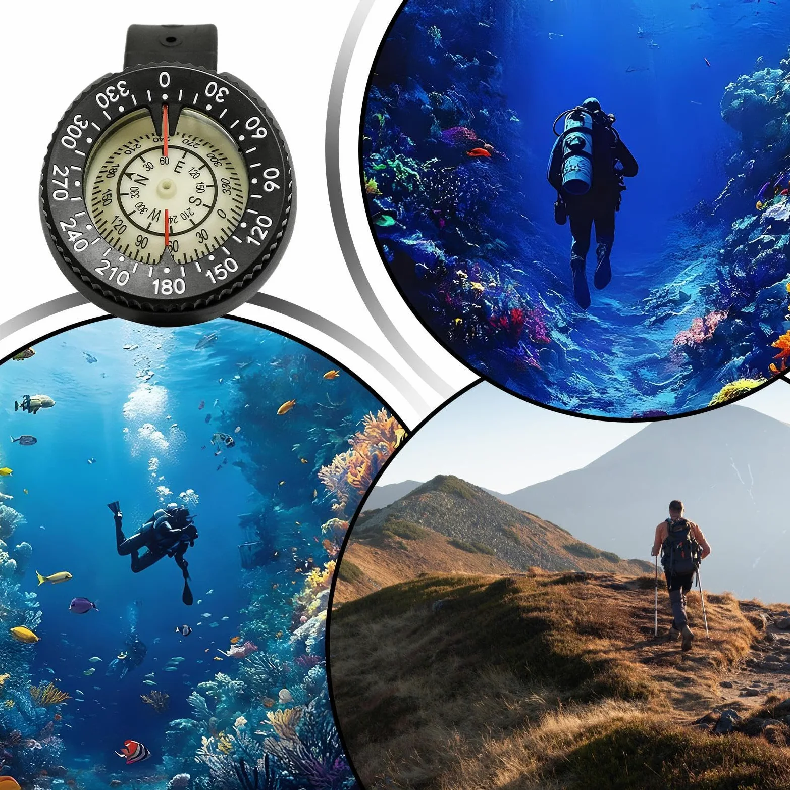 Buceo | Navegación subacuática precisa | Luminoso flexible para orientación, buceo, senderismo, supervivencia y mochileros