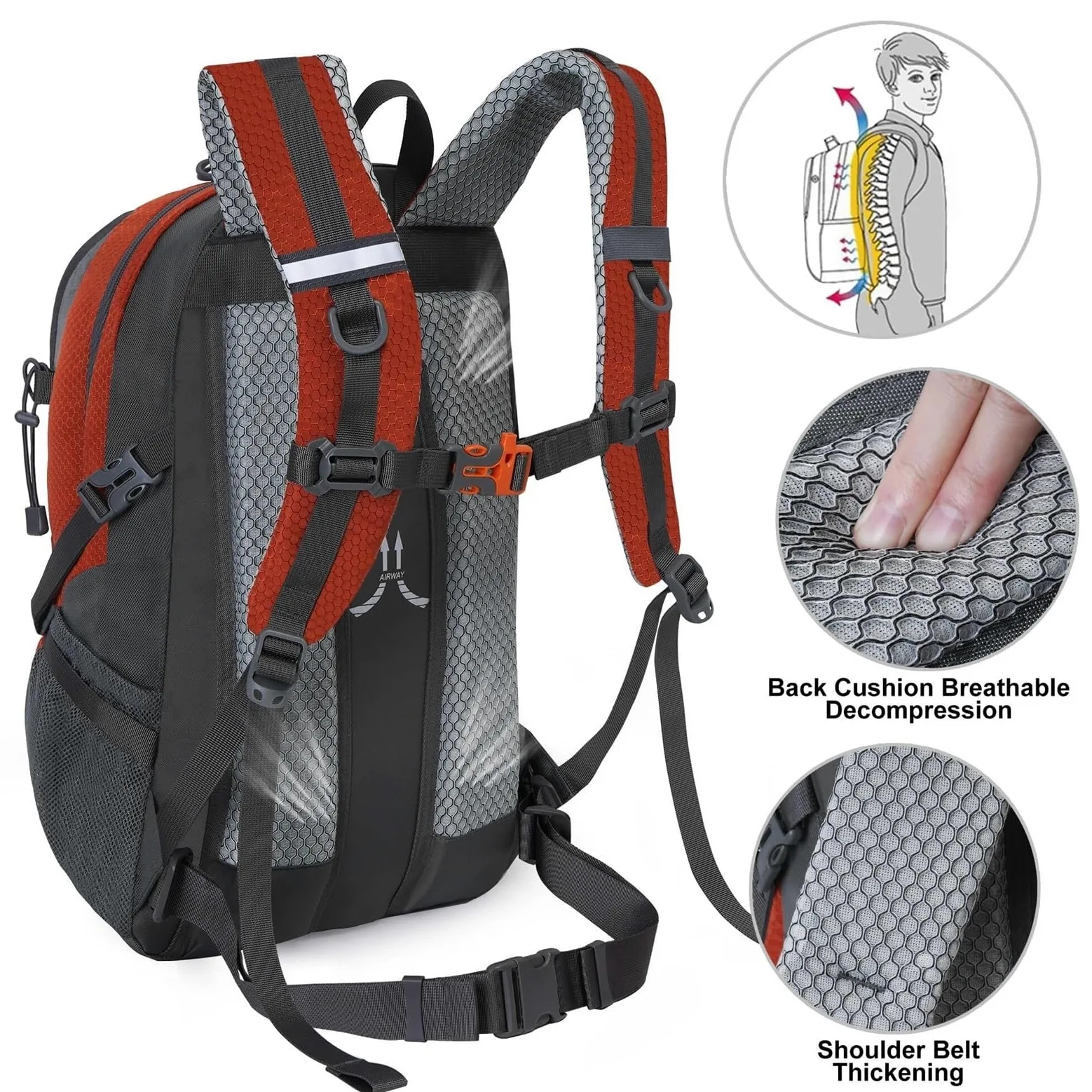 Mochila Viaje Mochila Montaña Mochila De Senderismo De 35 L, Mochila Ligera Para Exteriores, Mochila De Acampada Para Hombres Y Mujeres Mochila Trekking(Oranje)