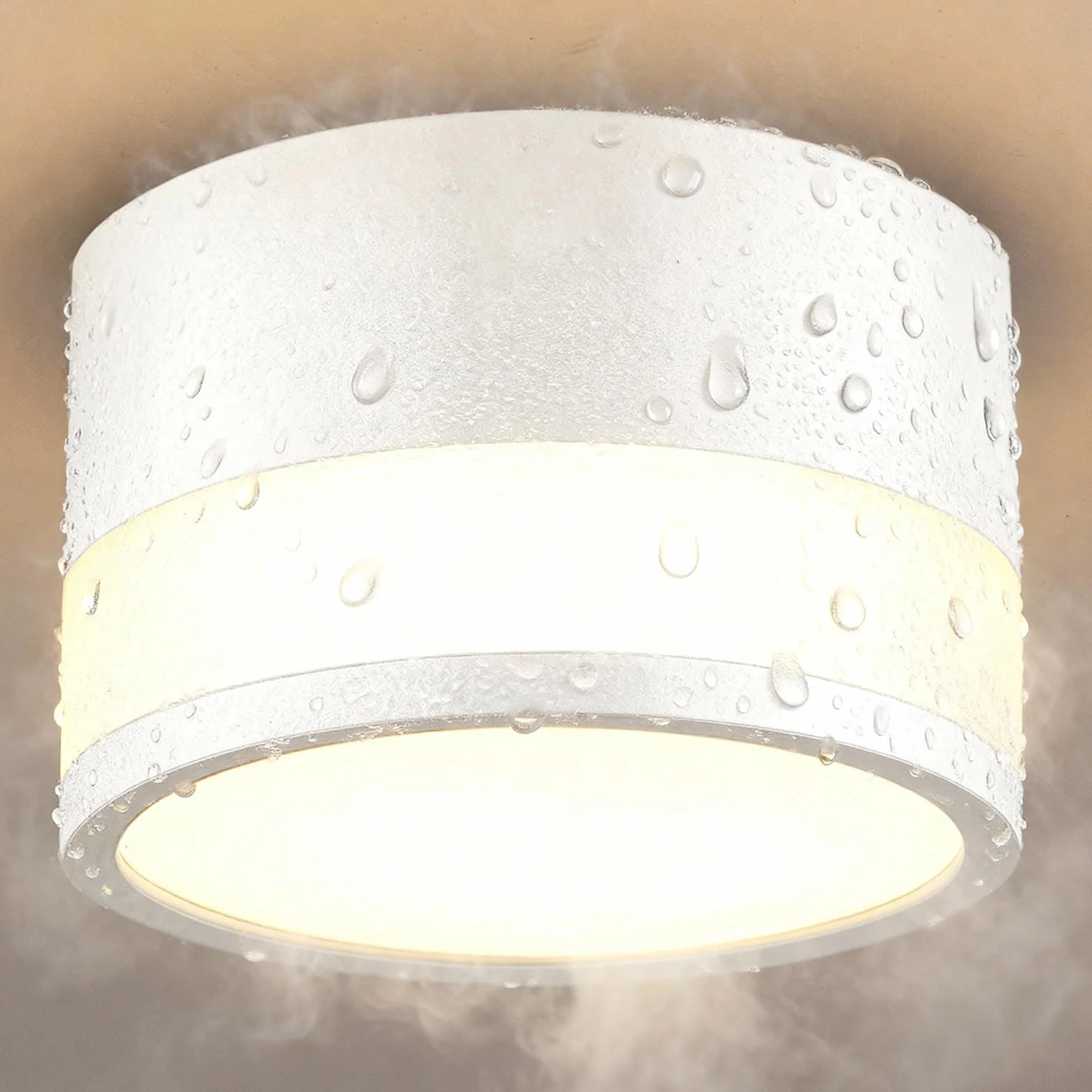 ZIZZLER Focos Blanco Superficie Aplique Techo LED Cilíndrico IP44 12W 10cm
