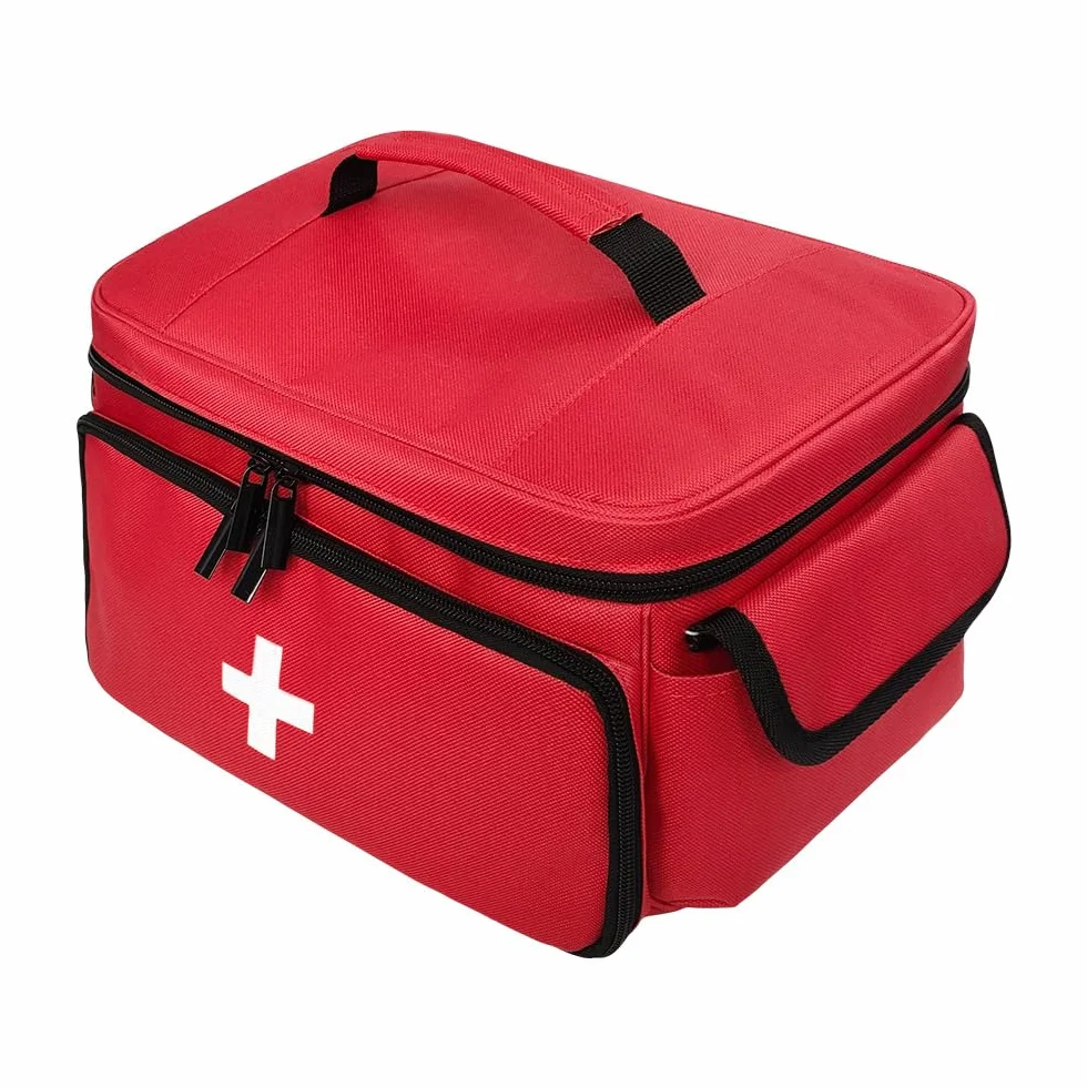 Bolsa de Primeros Auxilios, Organizador de Botiquín Médico de Emergencia para Hogar, Rojo