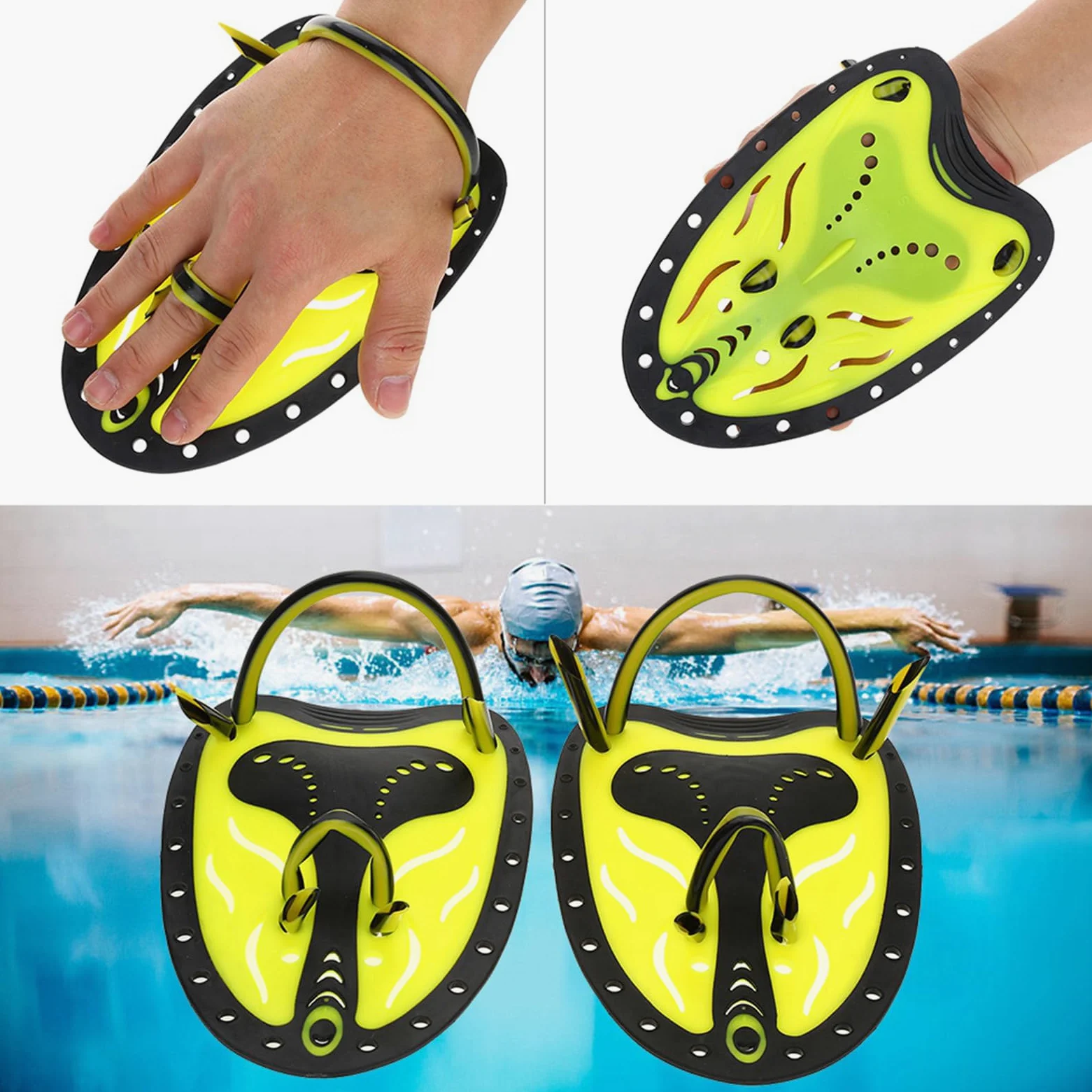 Paletas de Natación de Mano, Paletas de Mano de Entrenamiento de Natación, Aletas de Mano para Mujeres y Hombres