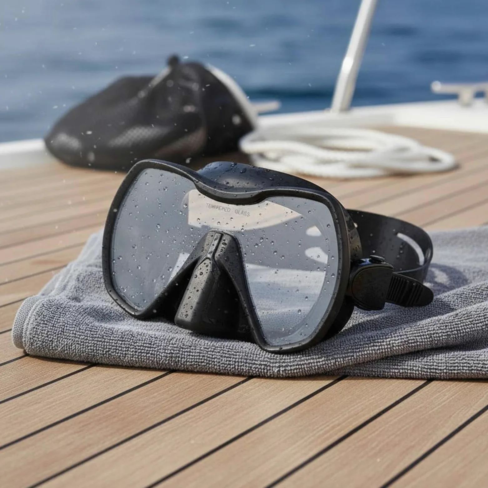 TISHITA Gafas de Natación Máscara de Buceo Visor Panorámico Snorkel Cristal Templado Silicona Flexible Sello Confortable Clara y