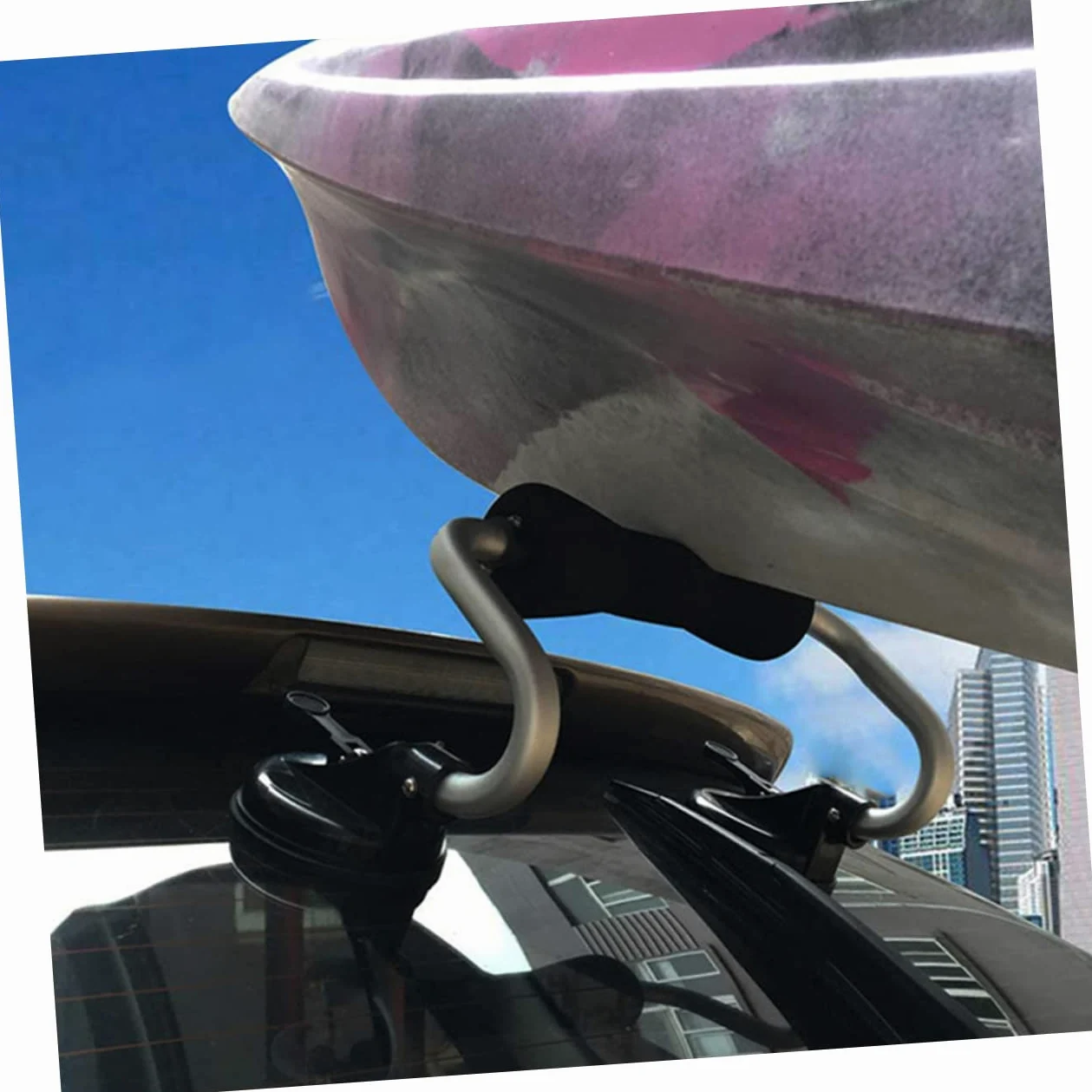 Toyvian Rodillo para Kayak y Canoa de Aleación de Aluminio con Ventosa, Soporte Resistente con Espuma Protectora y Capacidad Máxima de 40kg para Techo de Coche