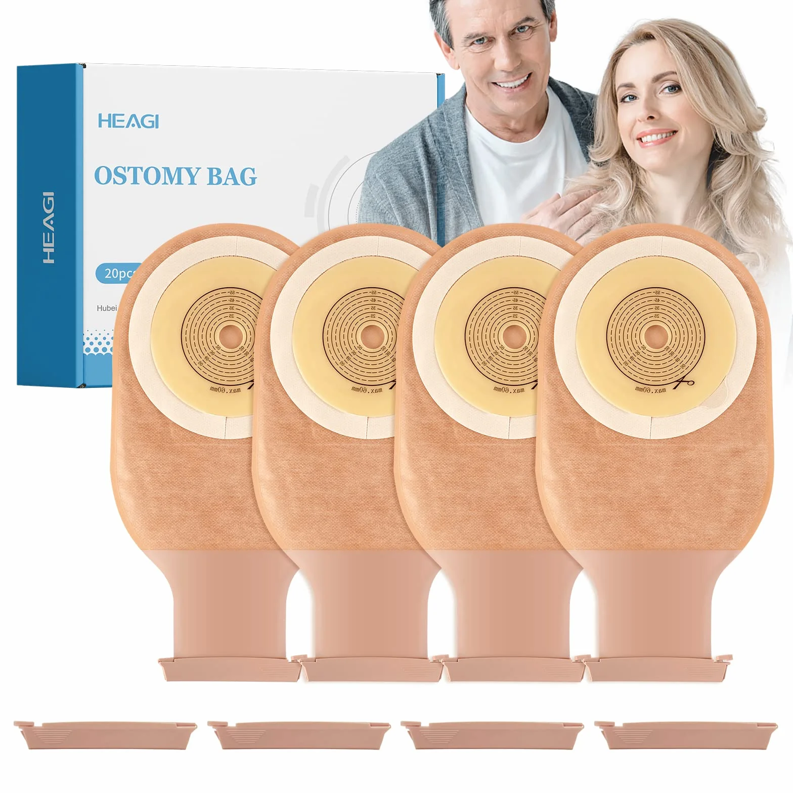 Bolsas De Estoma, Bolsas De Drenaje Para Colostomía, Bolsa de Ostomía Drenable Resistente a Olores, Cortable a 15-60 Mm