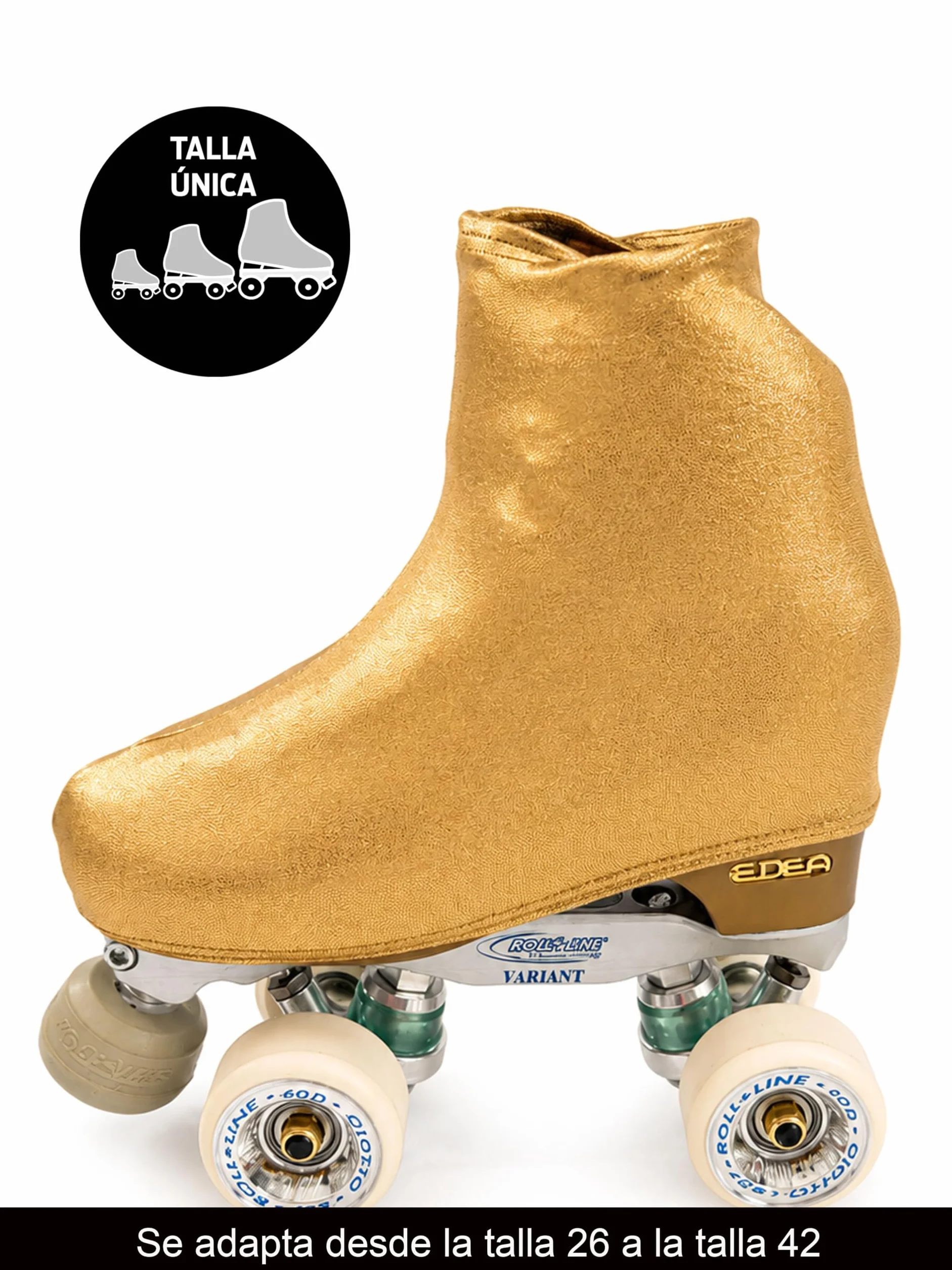 Cubre patín para niña y Mujer, Funda PatinSkate, Professional Skating, Patinaje Hielo,artístico o en línea. 180 Densidad. Talla Universal Adulto y niños. Color Brillante Dorado