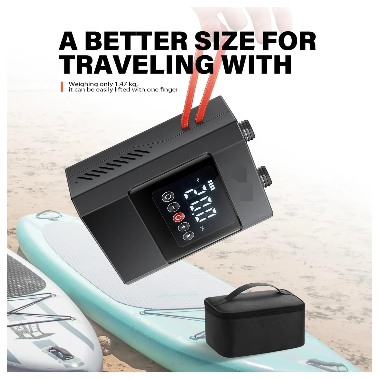 Bomba Eléctrica Portátil Recargable con Batería Incorporada For Colchón De Aire Inflable Paddleboard Al Libre Rápida Precisa Inflado Cualquier Momento