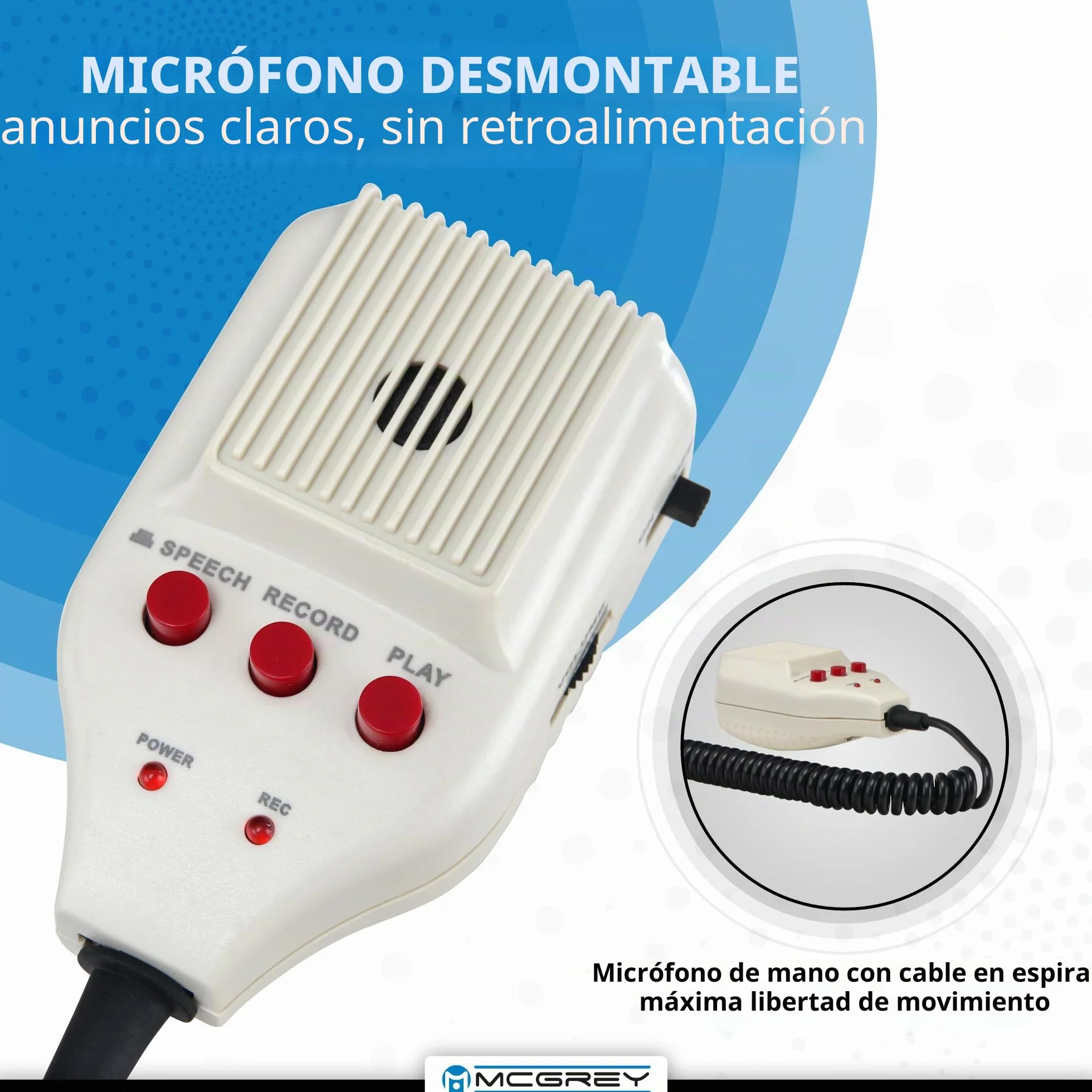 McGrey MP-500HS USB/SD MP3 megáfono 80W 1000m